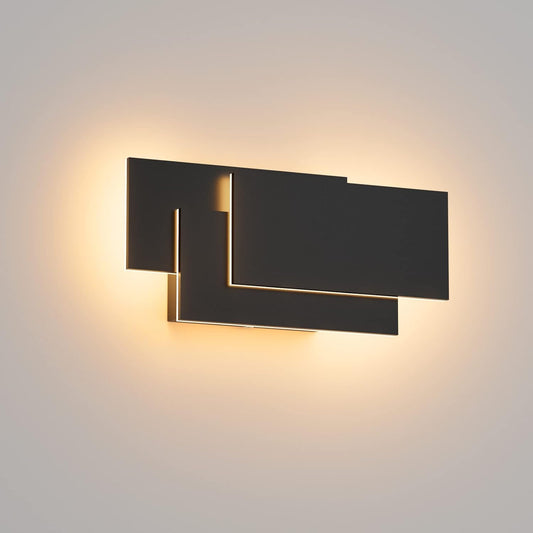 24W Lampada Da Parete Applique Da Parete Interni Moderno LED Bianco Caldo 3000K Lampada Da Muro per Soggiorno, Camera Da Letto, Corridoio, Scale (Nero)