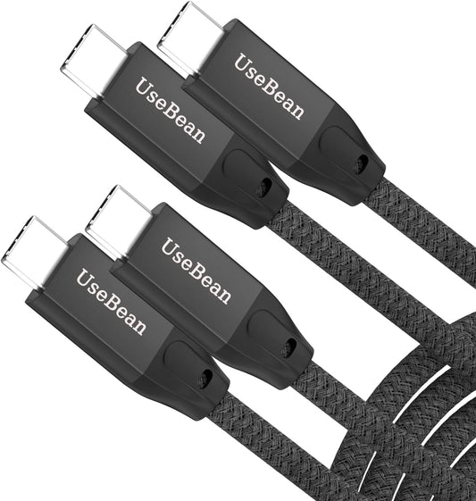 Cavo USB C a USB C 100W 3M (2 Pezzi), USB 3.2 Gen 2X2 20Gbps Trasferimento Dati USB Tipo C PD Ricarica Rapida Cavo in Nylon,Cavi per Monitor Video 4K per Macbook M3, Ipad Pro, Galaxy S24