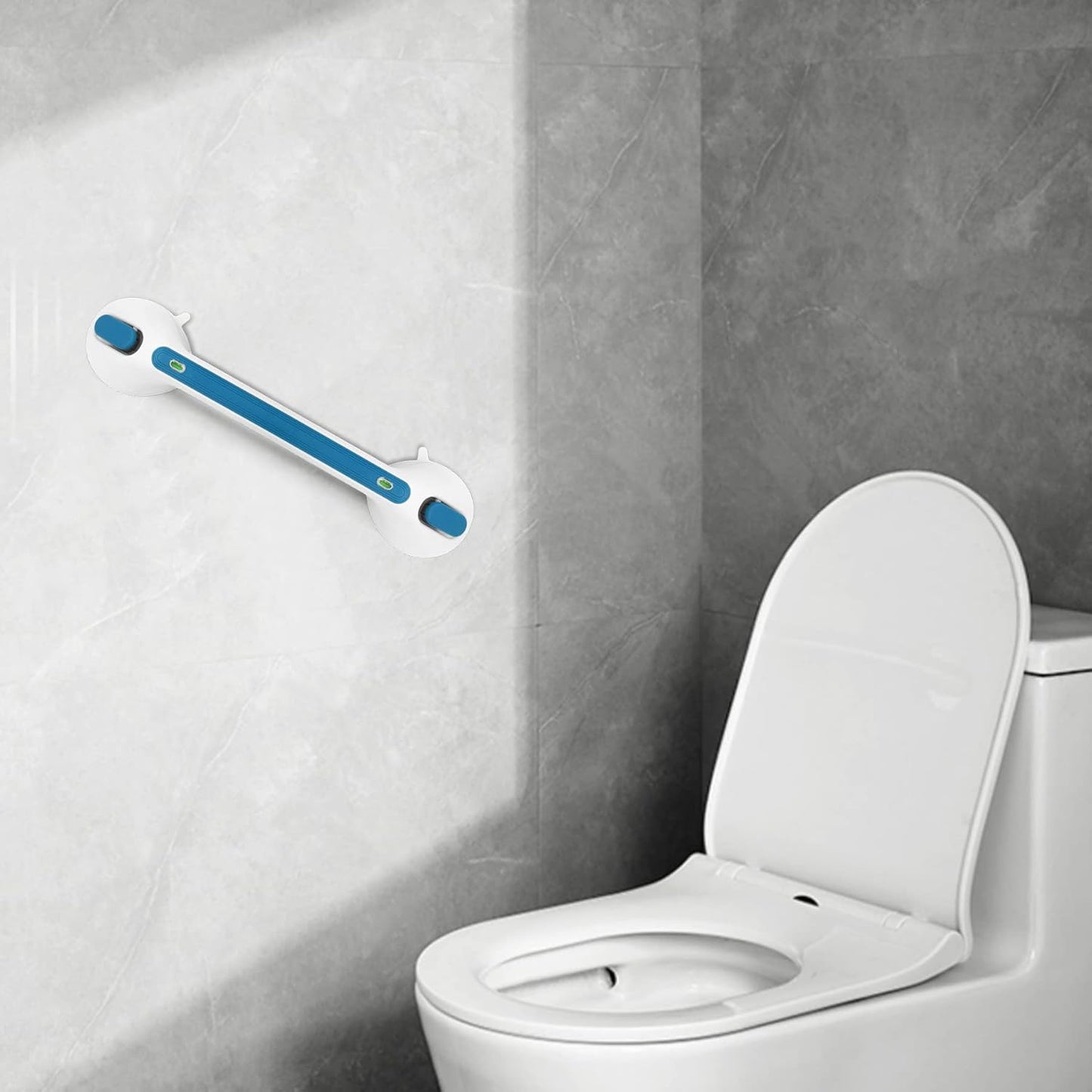 Maniglie Ventosa Da Bagno 40Cm, Doccia Anziani Maniglia Ventosa Con Indicatore, Maniglione Ventosa Bagno per Anziani Disabili (Blu)