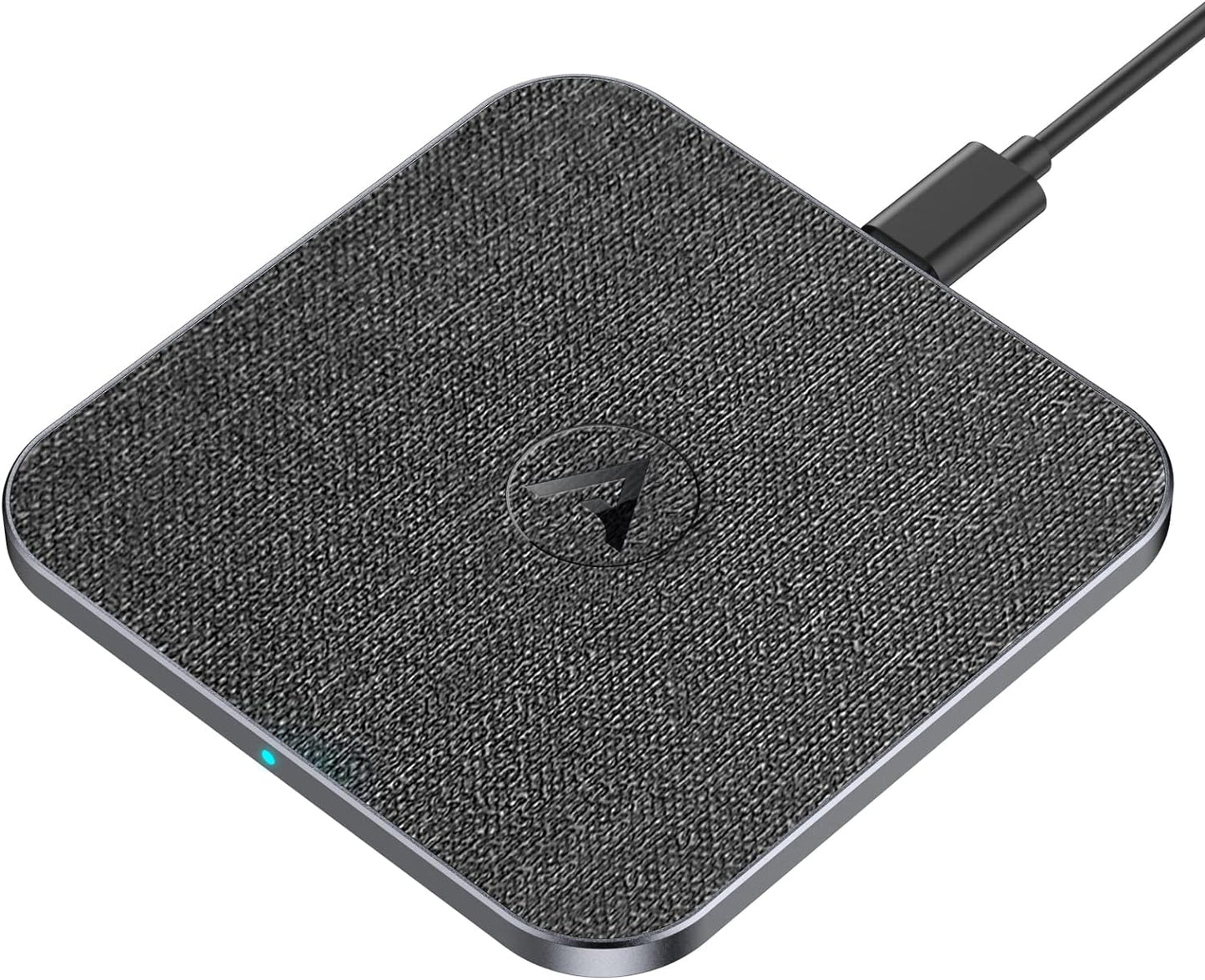 15W Caricatore Wireless Veloce Qi Rapida, Caricabatterie Wireless per Iphone 15/14/13/12/11/X/XS/8P, Airpods, Galaxy S24/23/S22, Pixel, Huawei, Xiaomi (Pelle Nera)