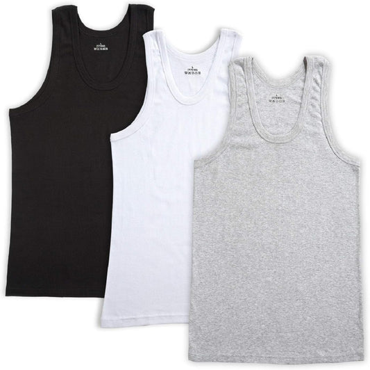 Canottiera Uomo 3 Pezzi Comodo Cotone 100% Cotone Elasticizzato Fitness Canottiera Sportiva Colori Multipli E Taglie