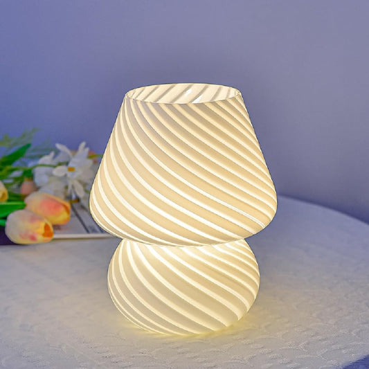 Lampada Da Tavolo a Fungo, Lampada Da Scrivania a LED in Vetro, Luce D'Atmosfera a Fungo Con Temporizzazione USB 3 Colori Con Telecomando per Soggiorno Camera Da Letto Ufficio