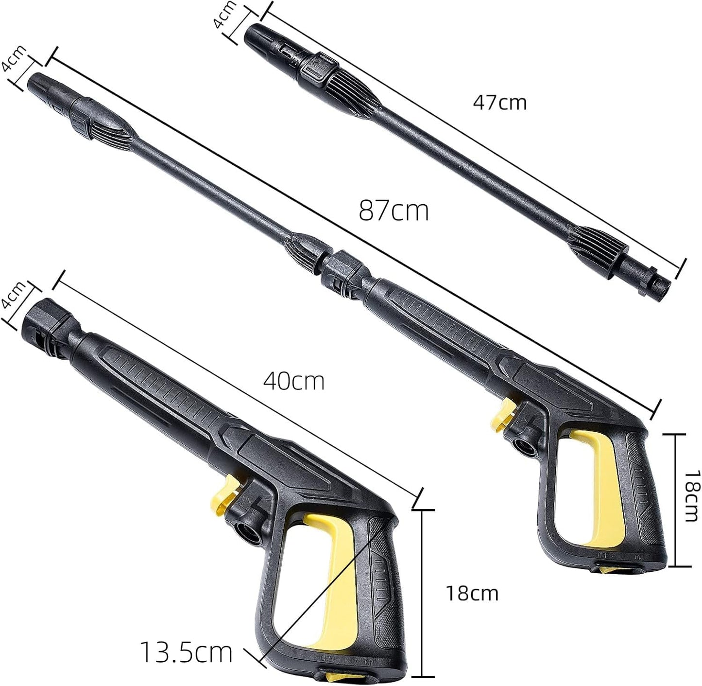 Pistola a Spruzzo E Kit Lancia per Karcher K2 K3 K4 K5 K6 K7 Serie Idropulitrice, Pistola Di Ricambio Quick Connect per Idropulitrici, Ugello a Spruzzo Regolabile per Lavaggio Auto