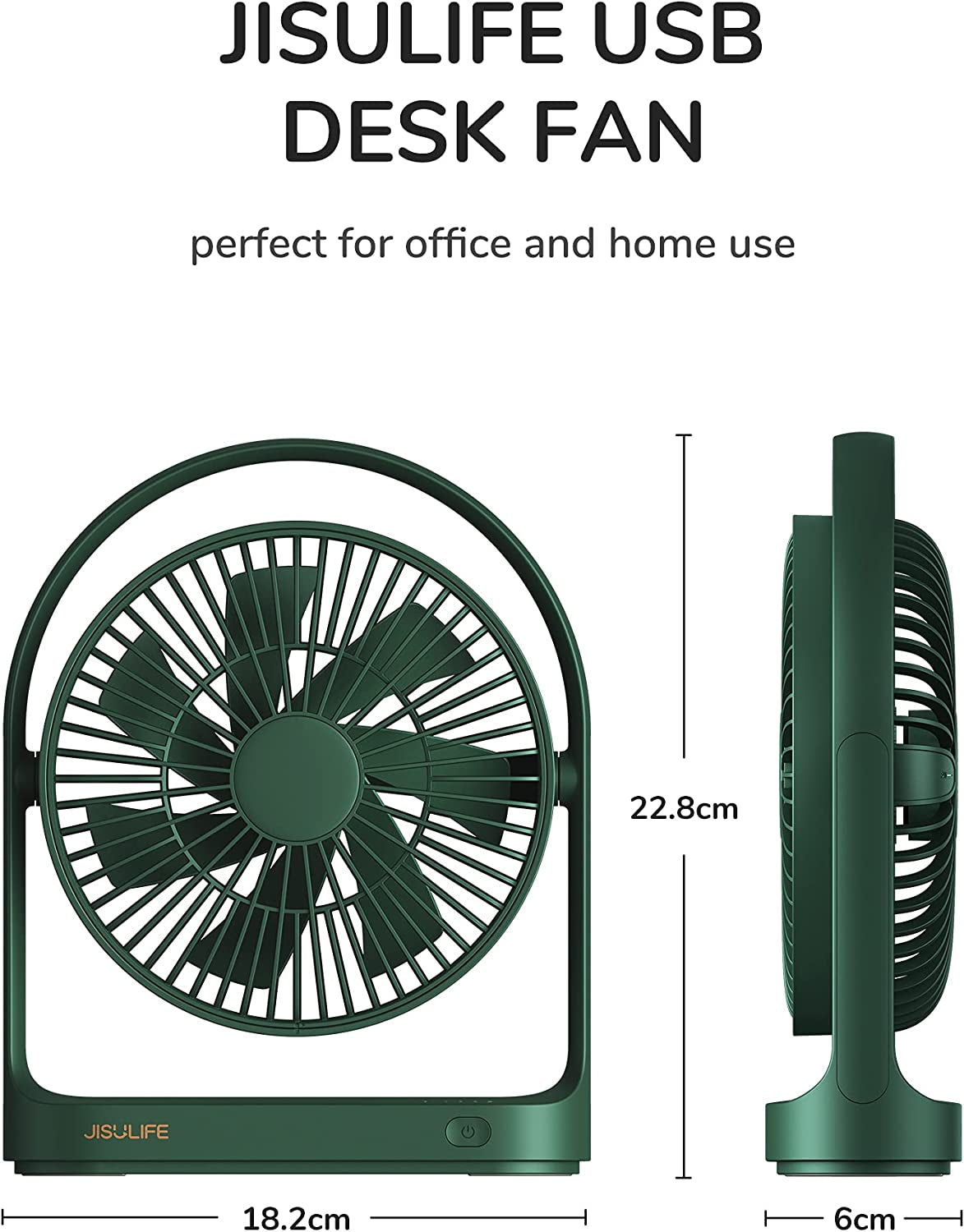 Ventilatore Da Scrivania, Piccolo Ventilatore Da Tavolo Alimentato Da USB Con 4 Velocità, Funzionamento Silenzioso Ventilatore Da Tavolo Portatile Con Design Unico per La Casa-Ufficio-Verde