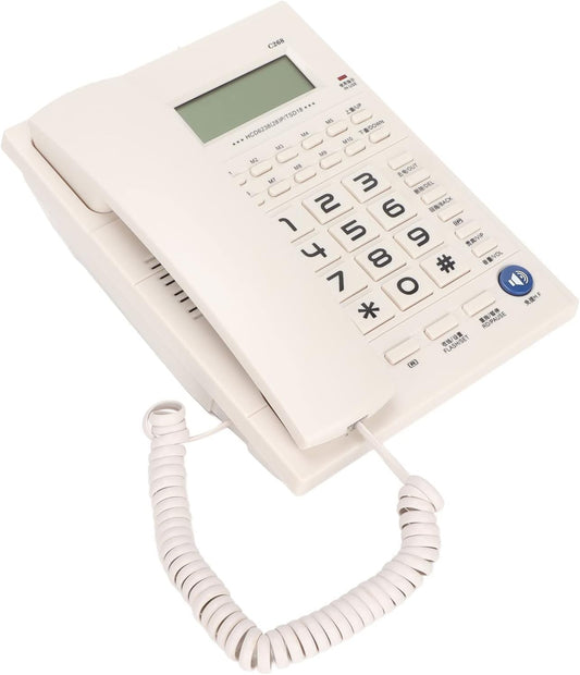 Telefoni Di Rete Fissa per La Casa, Telefono Con Cavo per Ufficio Alla Moda Con Schermo a LED, Telefono a Pulsante Grande per Anziani, Telefoni Con Cavo per Rete Fissa