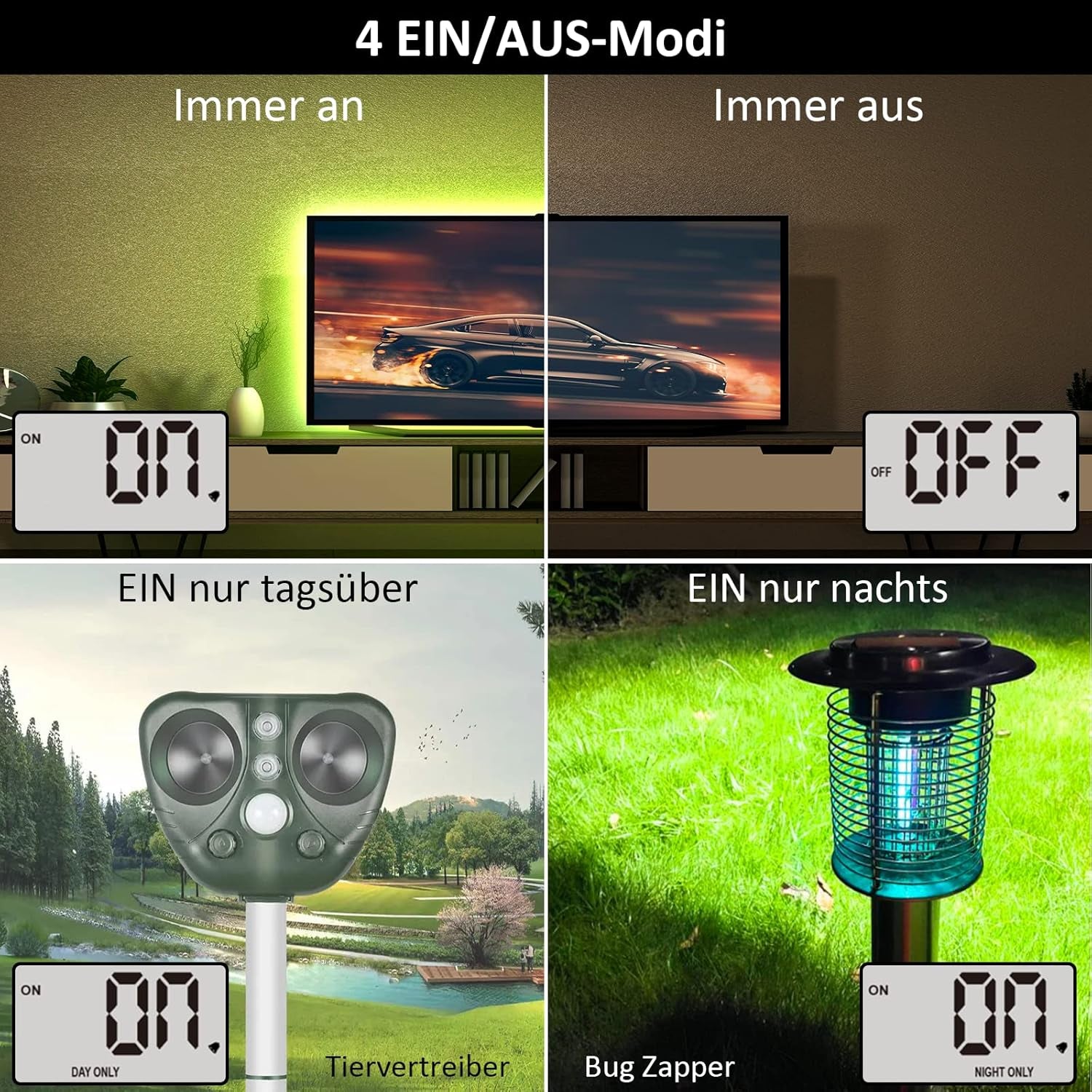 Timer Digitale per Esterni Con Ciclo Di Intervallo E Sensore Di Luce