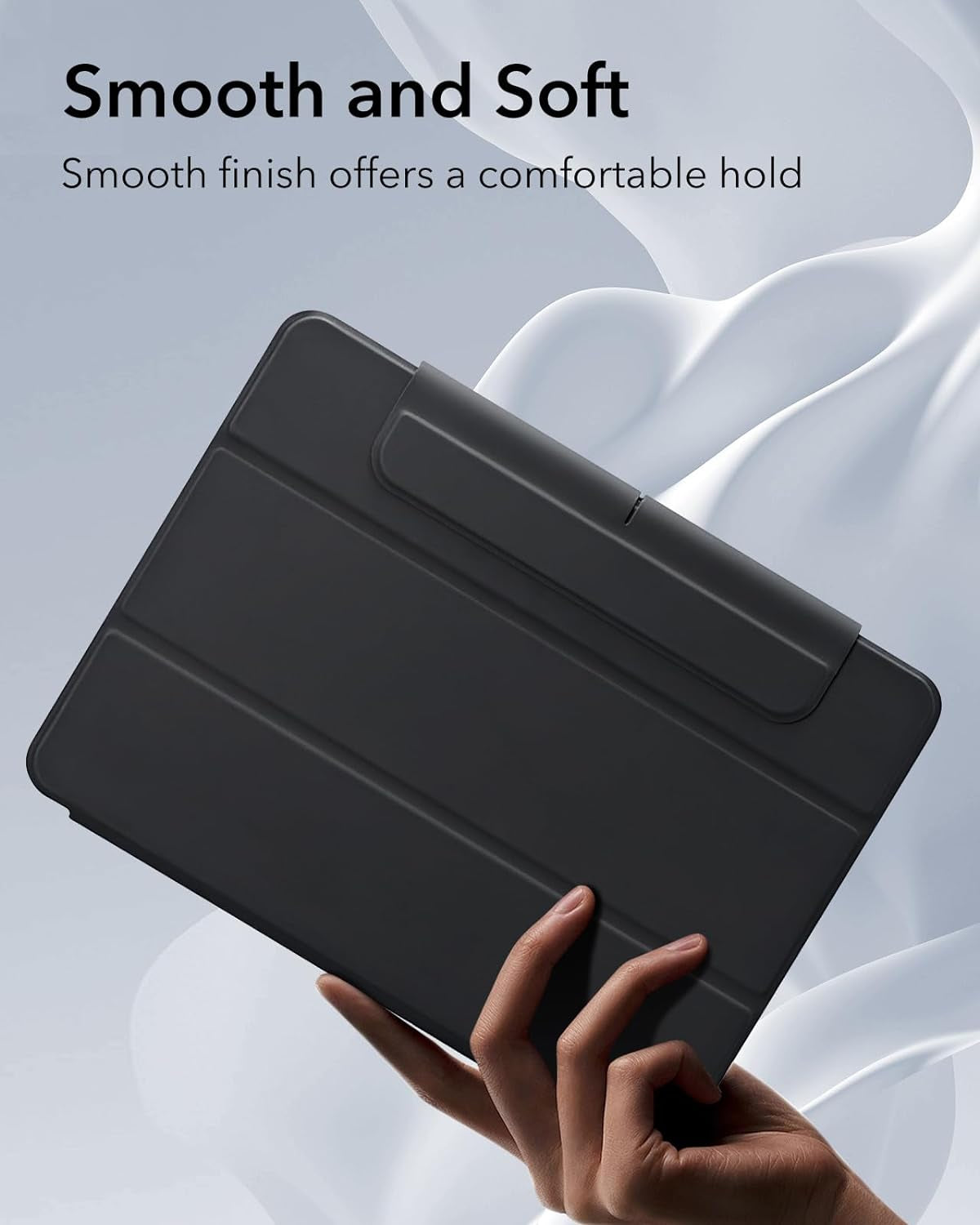 Cover per Ipad Air 13 Pollici M2 2024, Custodia Magnetica Rimovibile, Supporto per Pencil Pro/Pencil USB-C, Supporto Verticale E Orizzontale, Auto Attivazione/Standby, Serie Rebound 360, Nero
