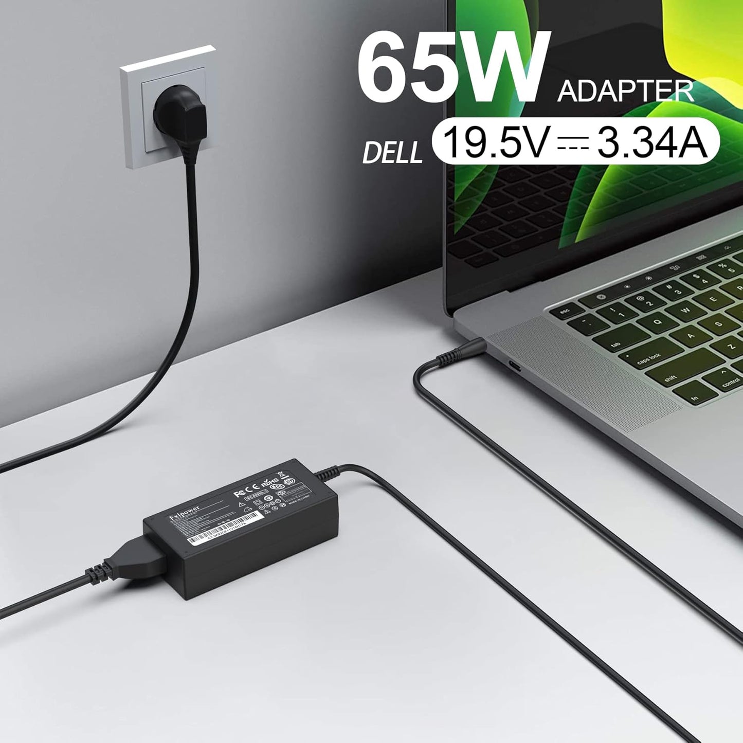 Alimentatore 65W per Dell Latitude E5440 E7270 E6430S E5430 E6530 E7470 E7240 E7270 E5420 E6320 D620 E6410 E6420 E6510 19,5V 3,34A Caricatore Adattatore per Dell -7,4 * 5,0 Mm