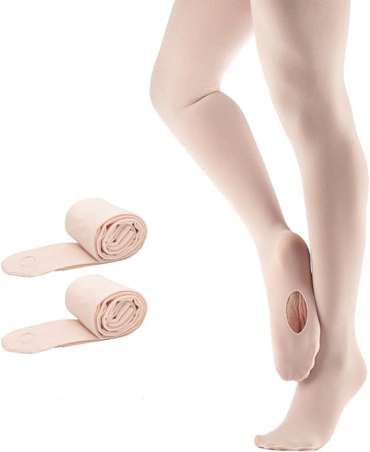 Collant Da Balletto Convertibili Calze Da Danza per Ragazze Donna 2 Paia