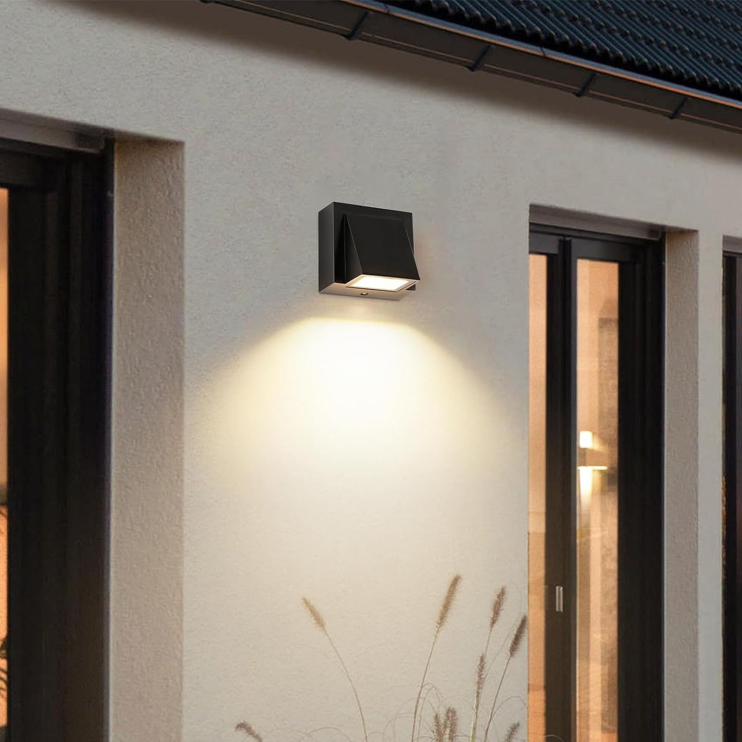 2 Pezzi Applique LED Da Parete Esterno, Nero Lampada Da Parete Interno/Esterno, Applique Da Parete LED Cubo IP65 Impermeabile per Giardino, Garage, Patio, Stanza, Bianco Caldo 3500K