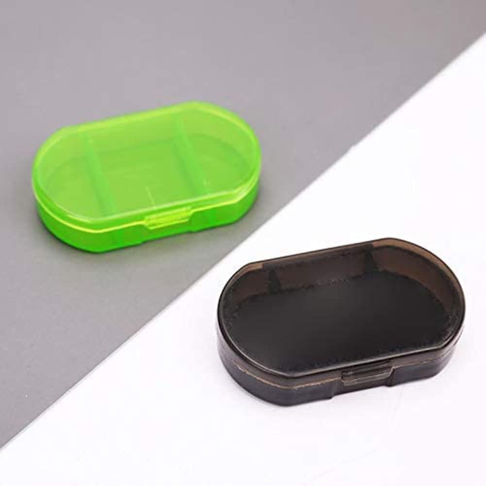 Pill Organizer 1PCS Portatile 3 Griglie Mini Pill Box Pillole Medicina Drugs Case Box Secret Stash Pill Container Tool per Farmaci, Integratori, Vitamine (Color : Green),Verde