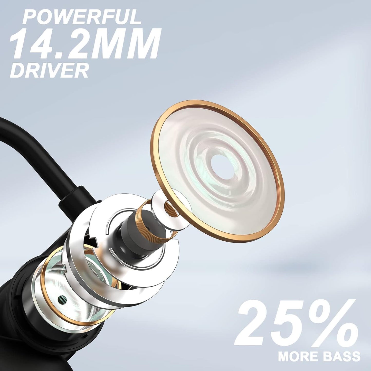 Cuffie Bluetooth in Orecchio, Cuffie Senza Fili Con Microfono 24H Playtime Auricolari Bluetooth 5.3 HD Deep Bass Stereo IP67 Impermeabili Da Corsa Auricolari Senza Fili