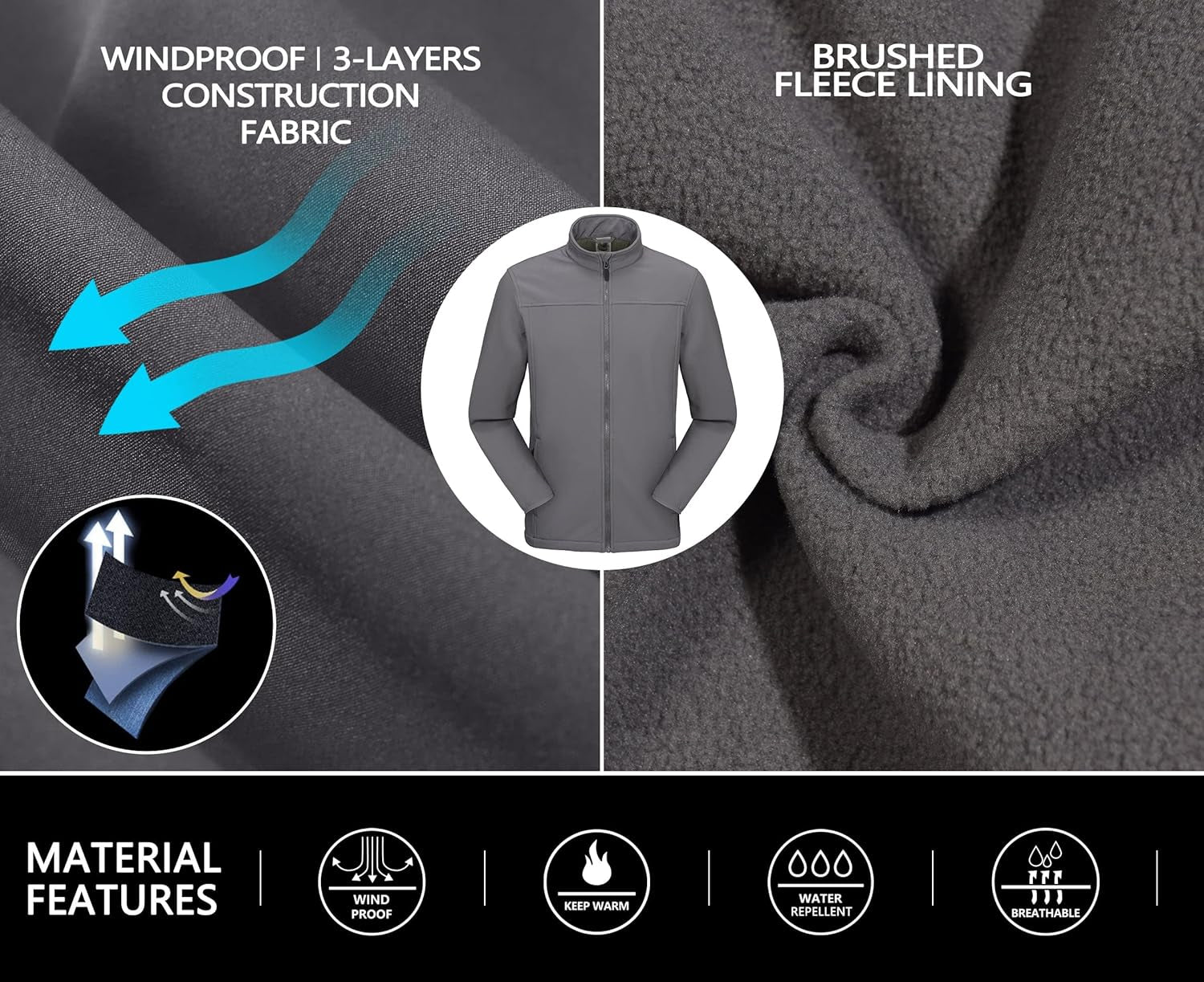 Giacca Da Sci Da Uomo 3 in 1, Impermeabile, per Neve, Pioggia, Invernale, Con Interno in Softshell Termico