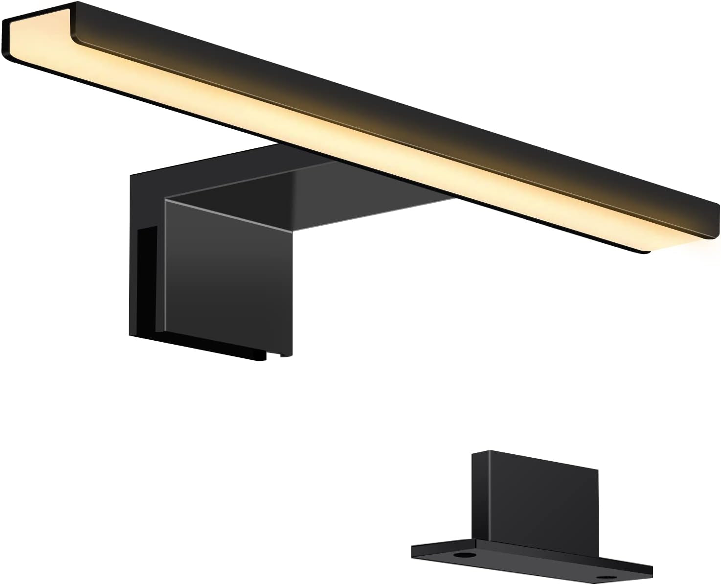 5W Lampada Da Specchio LED per Bagno 3000K Bianco Caldo, 30Cm 400Lm Lampada Da Armadio IP44, Lampada Da Bagno Nera per Spechio Luce per Trucco (300Mm)