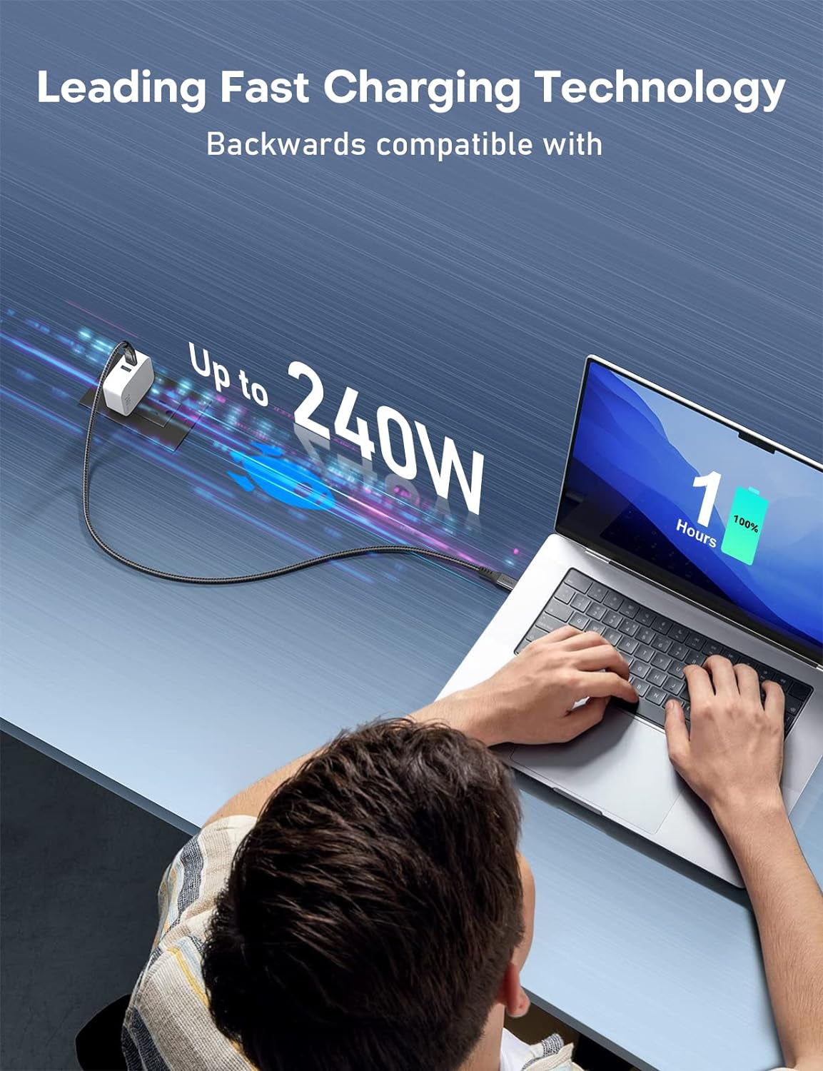 Cavo Thunderbolt 4 Da 240 W, Cavo USB4 40 Gbps Con Ricarica Da 240 W [Certificato USB-IF], 8K a 60 Hz E Doppia Uscita Video 4K a 60 Hz per Macbook Pro Air, Iphone 15 plus Pro Max, Ipad, Egpu,