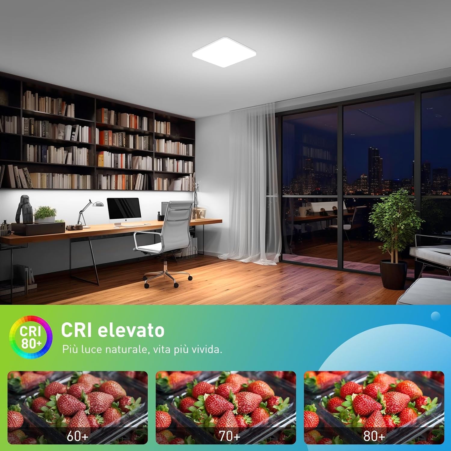 Plafoniera Led Soffitto 48W Ultra Magro UFO Pannello LED Quadrat Bianco Freddo 6500K 4320LM Lampada Da Soffitto per Soggiorno Camera Da Letto Bagno Cucina Corridoio E Balcone 30 * 30 * 4Cm