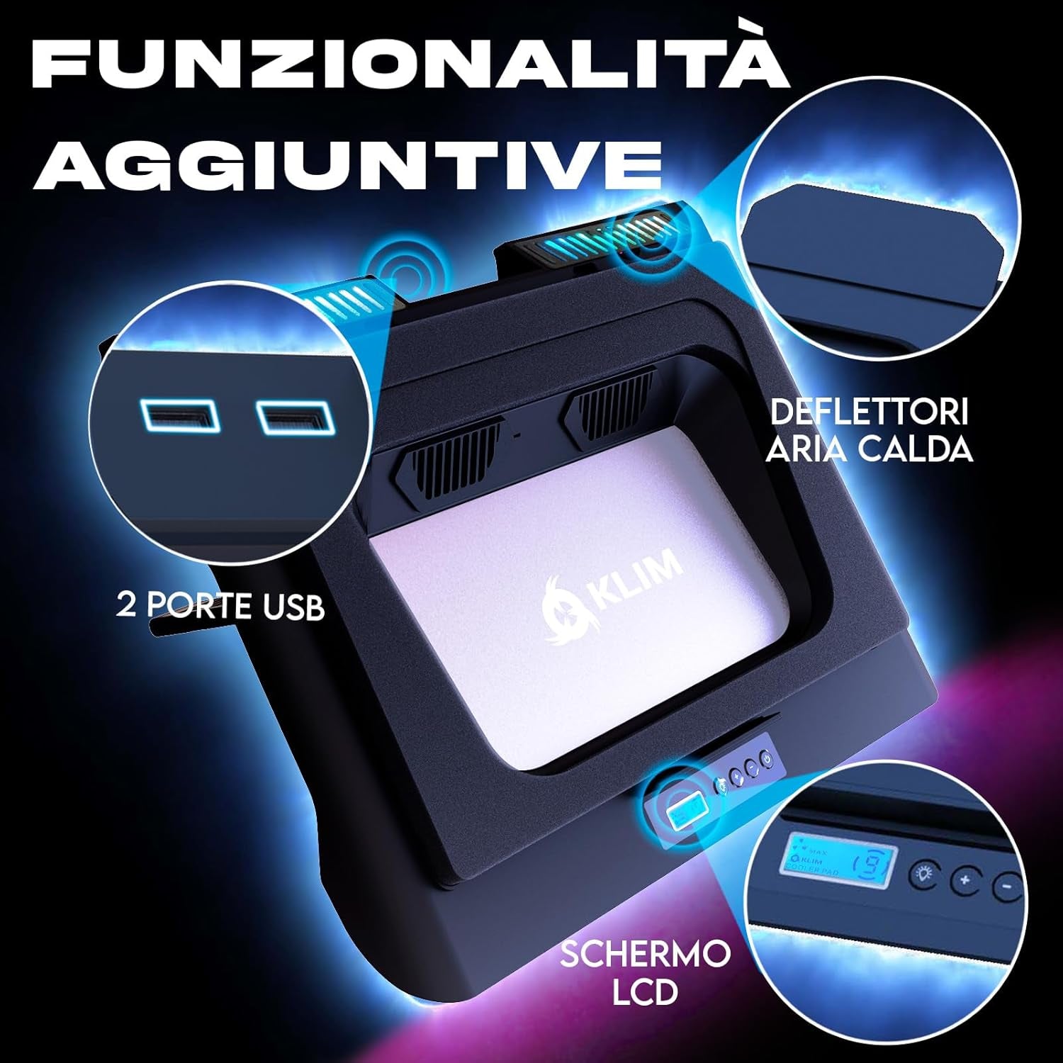 Everest Base Raffreddamento PC Portatile | Nuova 2024 | Supporto PC Portatile Con Ventola Turbo (4300 RPM) | Guarnizione in Foam per Massime Prestazioni | Evita Il Surriscaldamento | Da 15 a 17"