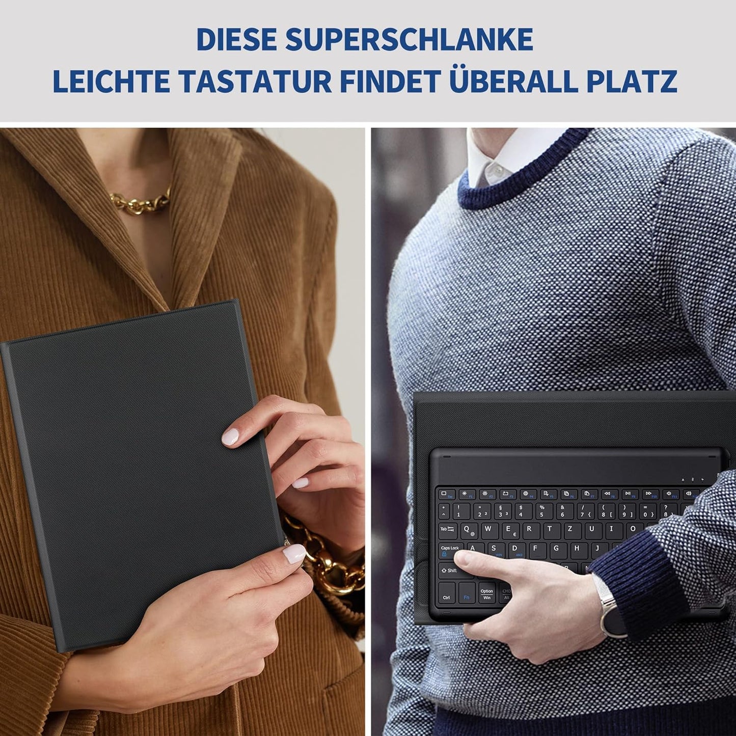 Custodia per Tastiera Compatibile Con Samsung Galaxy Tab S9 FE 10.9 Pollici/S9 2023 11 Pollici Con Pellicola Protettiva, [QWERTZ Deutsches], Custodia Rimovibile per Tastiera Con Supporto Per