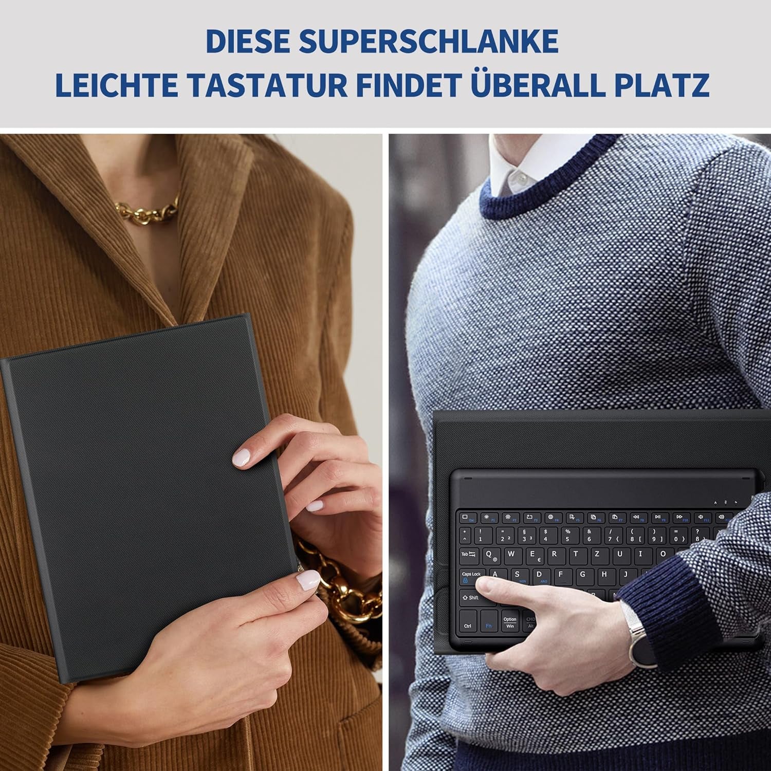 Custodia per Tastiera Compatibile Con Samsung Galaxy Tab S9 FE 10.9 Pollici/S9 2023 11 Pollici Con Pellicola Protettiva, [QWERTZ Deutsches], Custodia Rimovibile per Tastiera Con Supporto Per