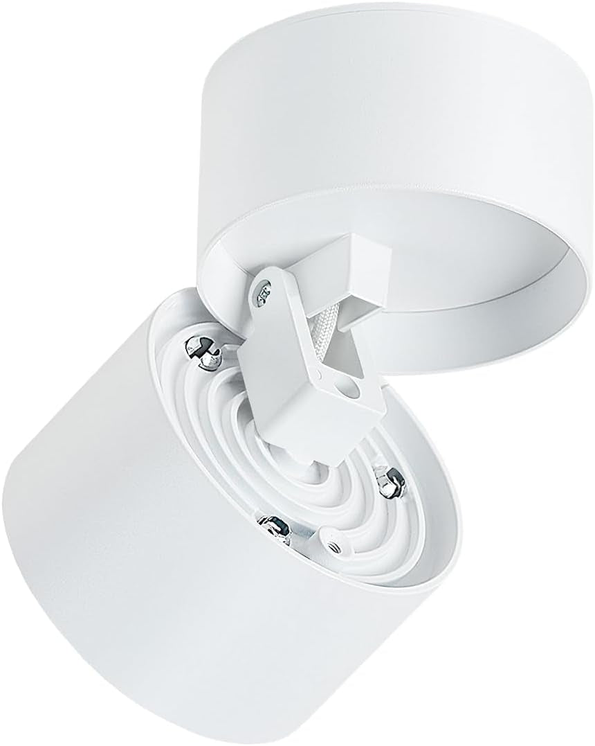 12W Lampadario Da Soffitto Regolabile Faretti LED Da Soffitto Interni Plafoniera LED Soffitto Bianco Faretti Tondo Moderno per Soggiorno, Cucina, Corridoio E Spazi Commerciali 3000K