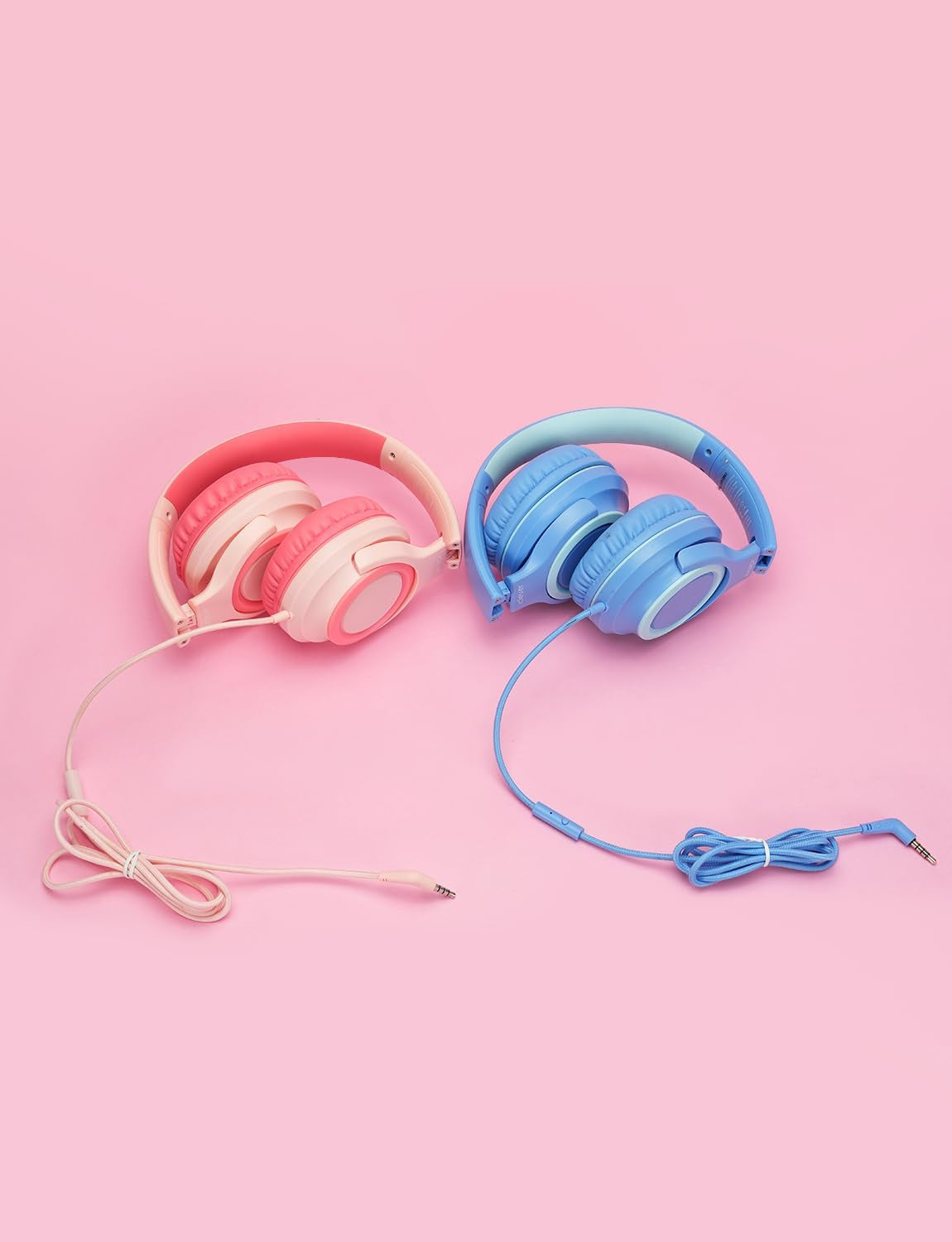 Cuffie per Bambini [2 Confezioni] – 94 Db Safe Volume Limited – Cuffie Wired per Bambini Con Splitter Condivisione, Tangle-Free Foldable Stereo Cuffie per Tablet