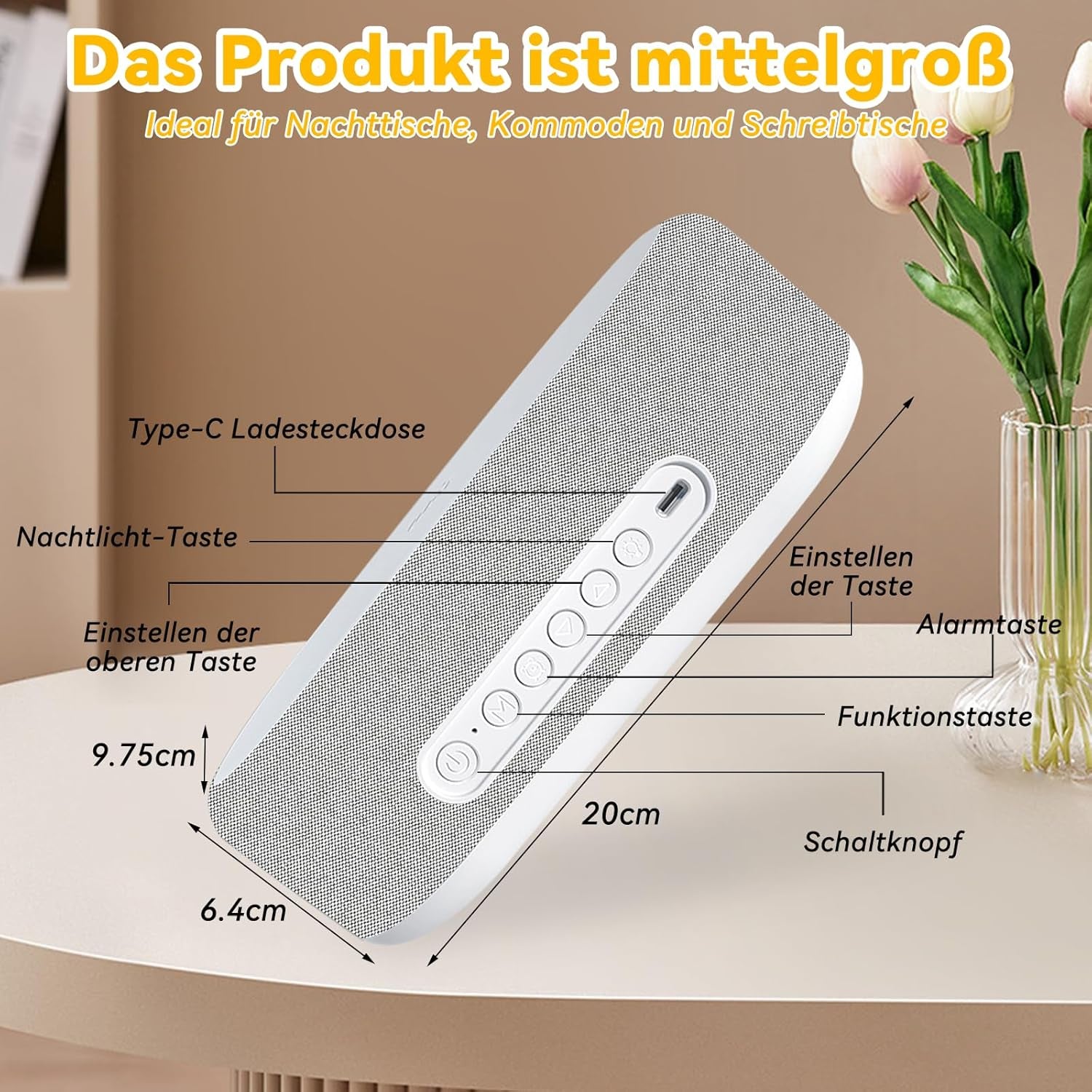Sveglia Digitale, Sveglia Digitale Bluetooth, Luce Notturna, 9 Colori, Altoparlante Bluetooth, Caricatore Wireless per Iphone/Samsung, Indicatore Di Temperatura LED