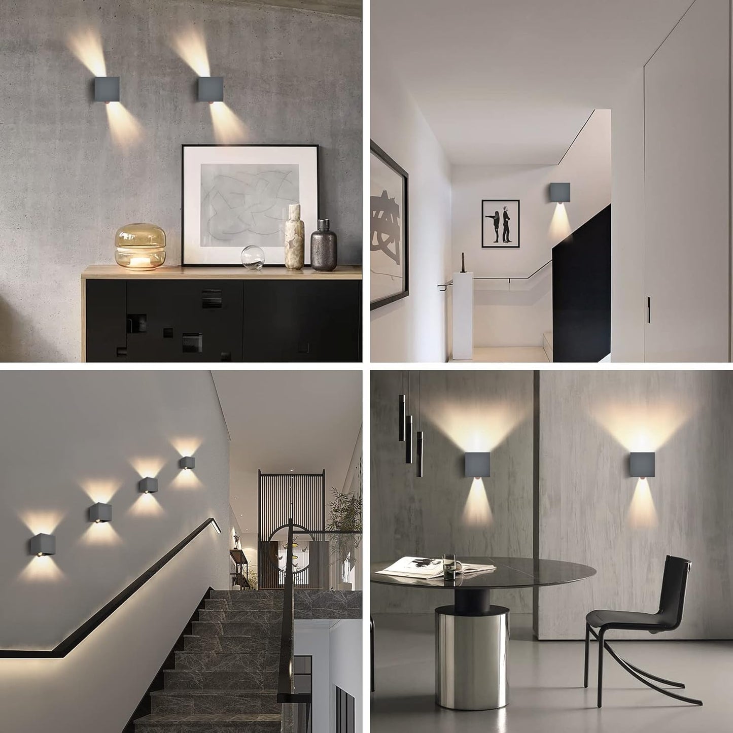 BOYIR Lampada da Parete per Esterno con Sensore di Movimento Lampada da Parete a LED 12W IP65 Lampada da Parete per Esterno Impermeabile con Angolo del Fascio Regolabile 3000K Illuminazione da Parete Bianca Calda per Interni/Esterni, Antracite