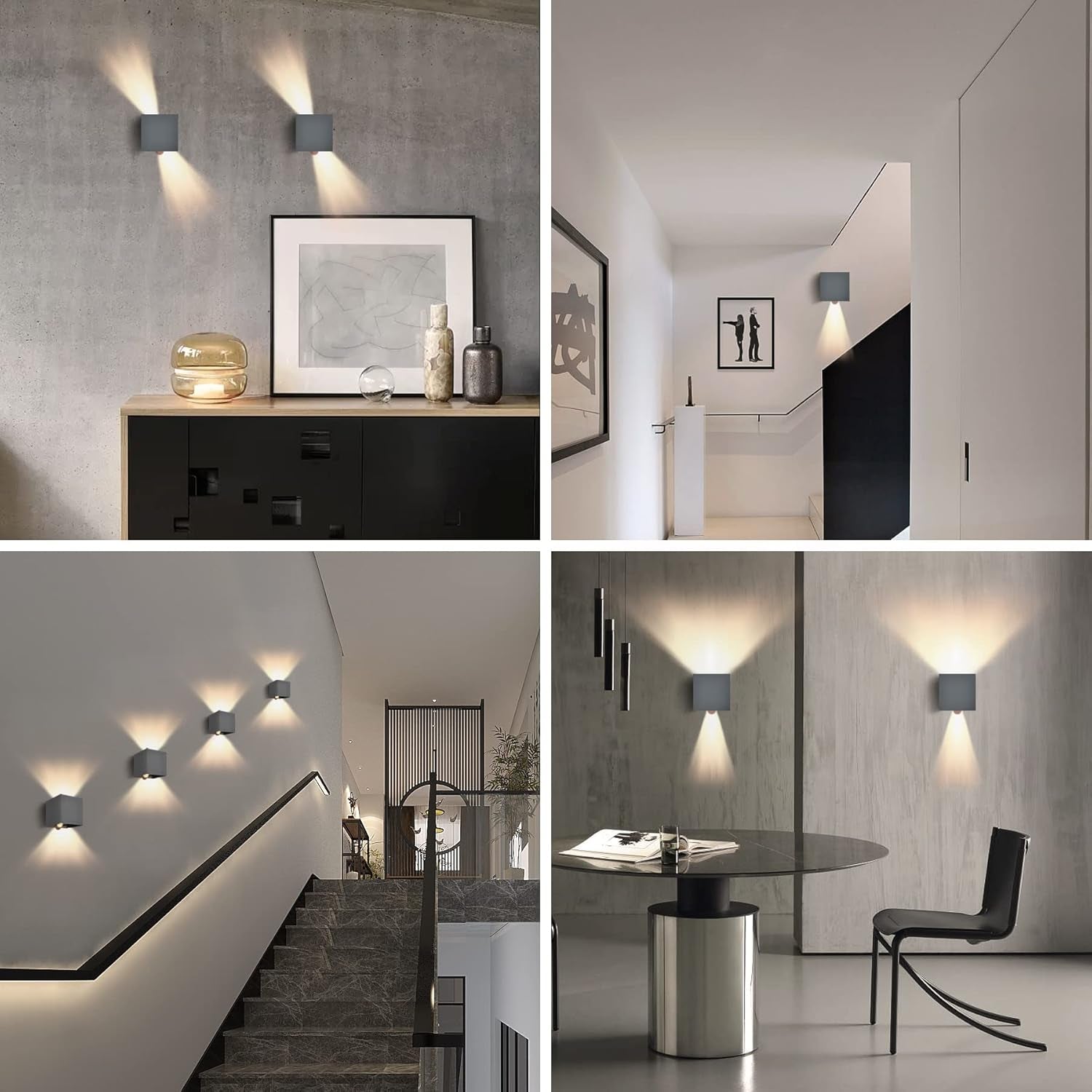BOYIR Lampada da Parete per Esterno con Sensore di Movimento Lampada da Parete a LED 12W IP65 Lampada da Parete per Esterno Impermeabile con Angolo del Fascio Regolabile 3000K Illuminazione da Parete Bianca Calda per Interni/Esterni, Antracite