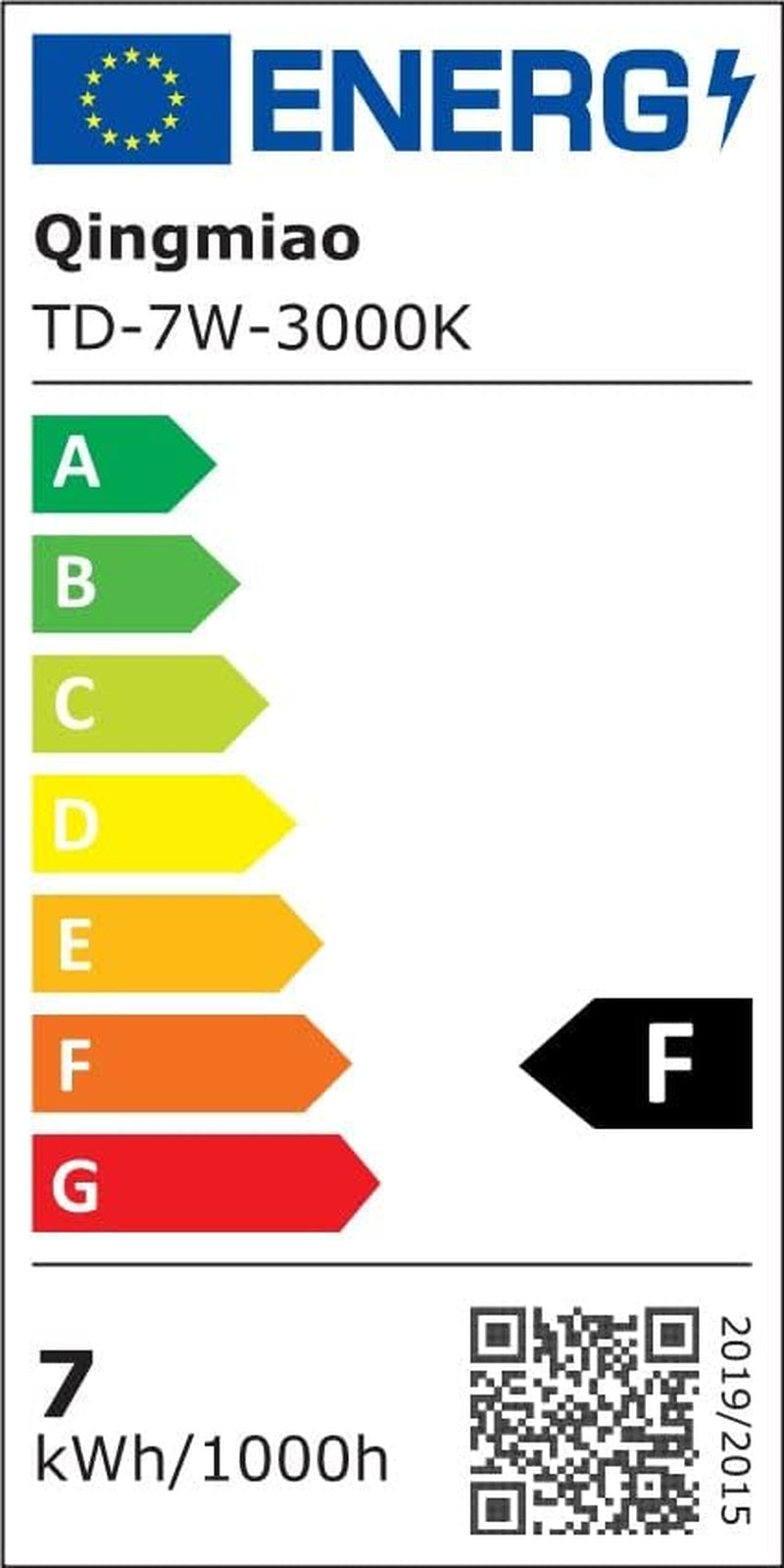 Set Di 6 Faretti LED Da Incasso Faretto Incorporato Luce a Led, Bianco Caldo 3000K, 7W Equivalente 70W, 230V, 600Lm, Profondità 27Mm, Diametro Del Foro Ø75Mm [Classe Di Efficienza Energetica F]