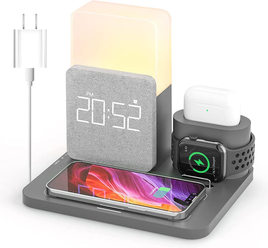 Caricabatterie Wireless,  Stazione Di Ricarica Wireless 3 in 1 Con Adattatore QC3.0 per Iwatch Series SE 6 5 4 3 2, Airpods Pro 2, Supporto Di Ricarica a Digiuno Da 15W per Lphone 14, 13 Pro Max