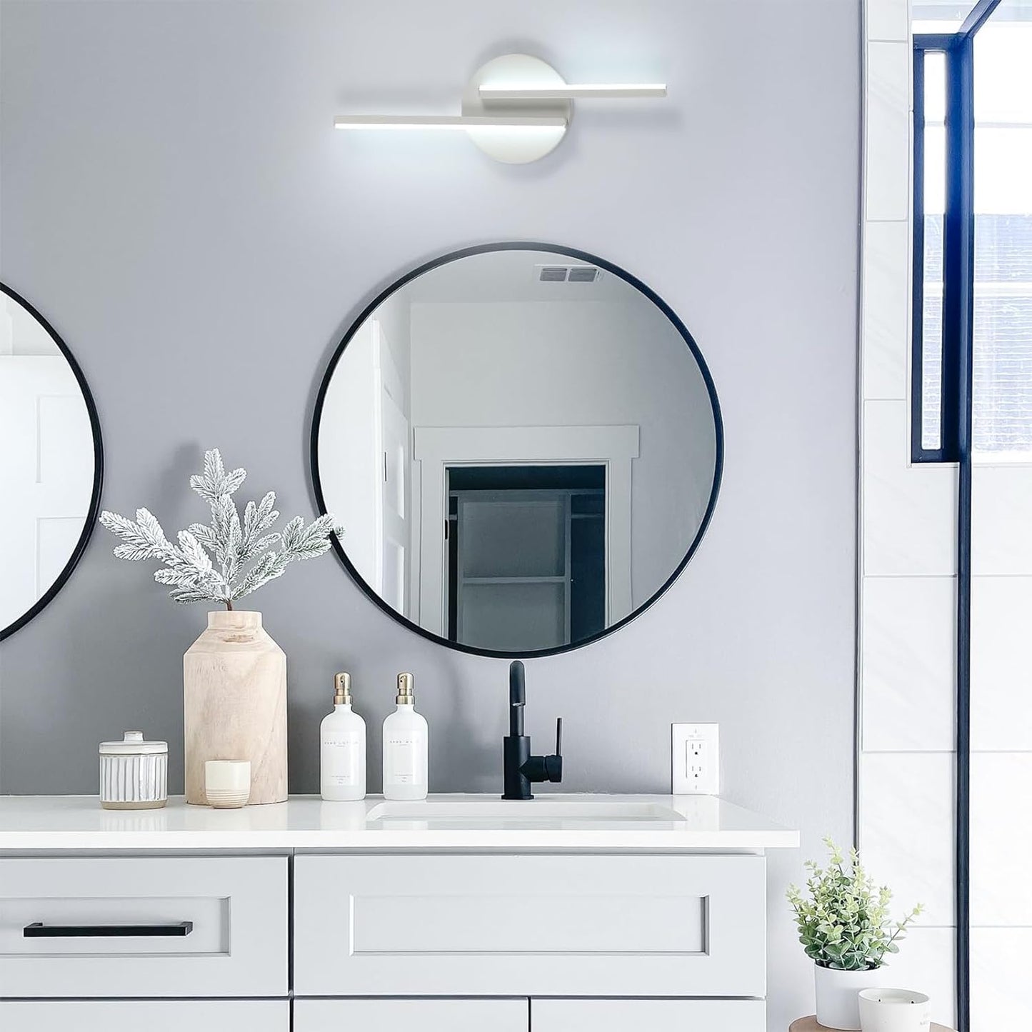 Applique Da Parete Interno LED, 16W Lampada Da Parete Moderno, Luce Fredda 6500K Lampada a Muro per Camera Da Letto Soggiorno Corridoio Scale