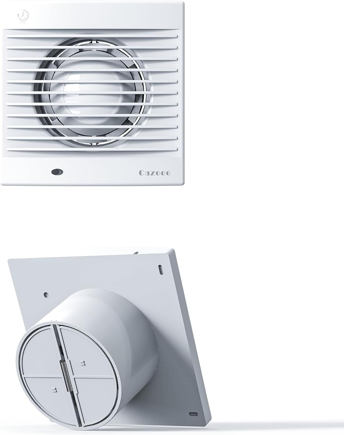 Ventilatore Da Bagno 100 Mm, Funzionamento Silenzioso, Basso Consumo Energetico, Montaggio a Parete Con Timer, per Cucina, Bagno, Serra, Garage, 4 Pollici, CAWW-09ET