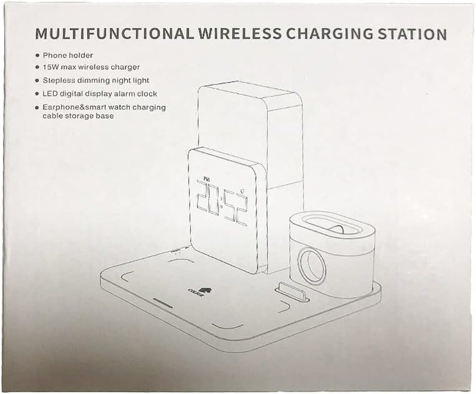 Caricabatterie Wireless,  Stazione Di Ricarica Wireless 3 in 1 Con Adattatore QC3.0 per Iwatch SE 7 6 5 4 3 2, Airpods Pro 2, Supporto Di Ricarica a Digiuno Da 15W per Lphone 14 Pro Max/13/12/X
