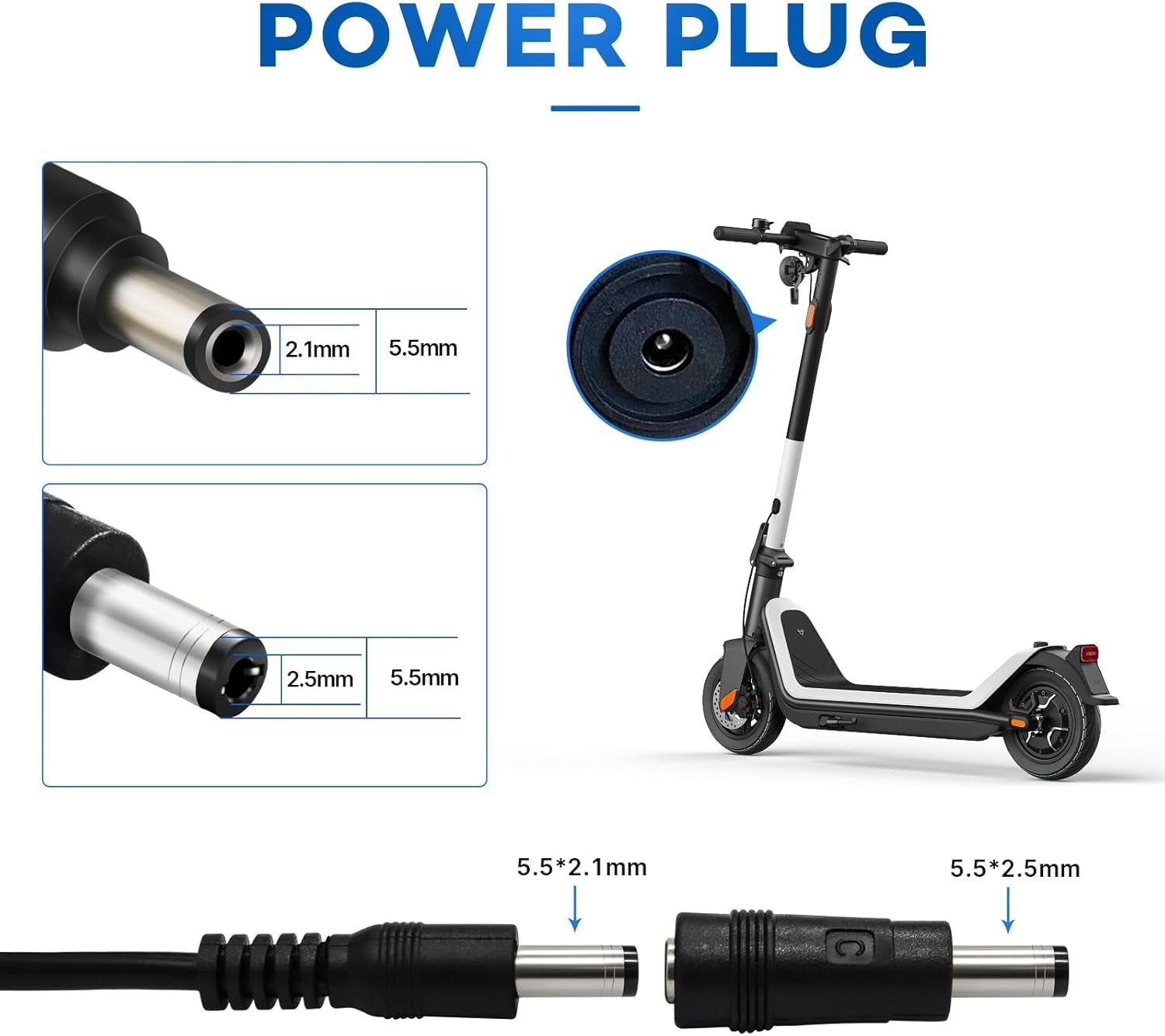 Caricabatteria 54.6V 4A, Batteria 48V 13S Litio Alimentazione Caricabatterie per Monopattino Elettrico, E-Bike, Hoverboard, Scooter, Velo Elettrico Con DC 5.5*2.1Mm Connettore