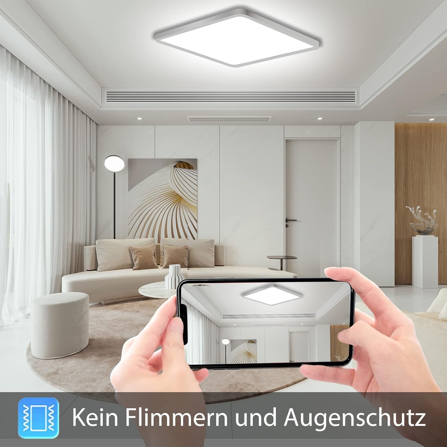 SUNZOS Lampada da Soffitto LED Plafoniera Dimmerabile 36W, 3000K/4500K/6500K 30Cm Lampada da Soffitto Pannello LED Dimmerabile per Lampada Soggiorno, Camera da Letto, Lampada da Cucina, Sala da Pranzo, Bagno, Lampade a LED Plafoniere