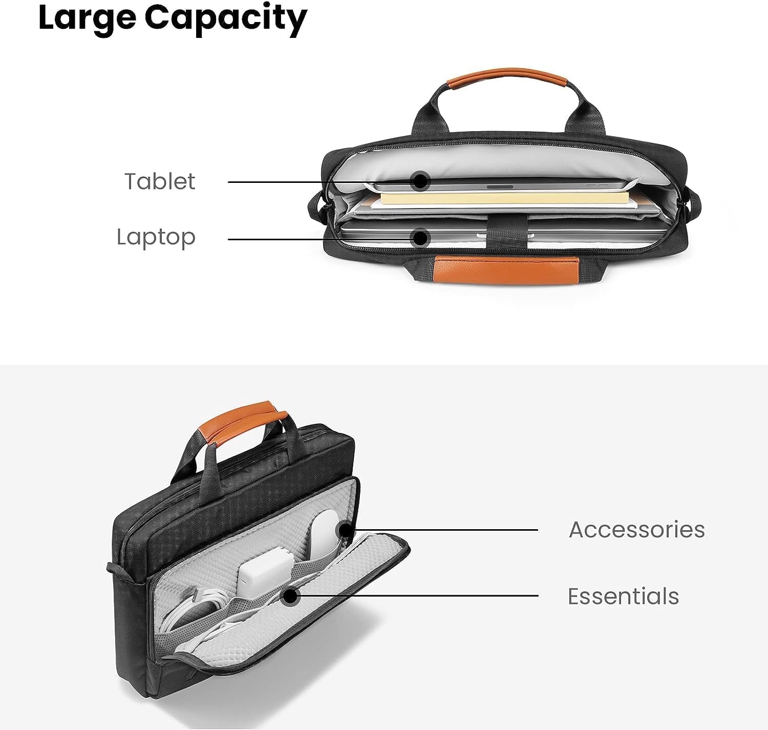 15,6 Pollici Laptop Borsa a Tracolla per 16 Pollici Macbook Pro M2/M1 Pro/Max, Dell XPS 15, 15"Surface Book, Huawei Matebook D15, 15,6"Lenovo Ideapad, Borsa Laptop Briefcase per Lavoro D'Affari