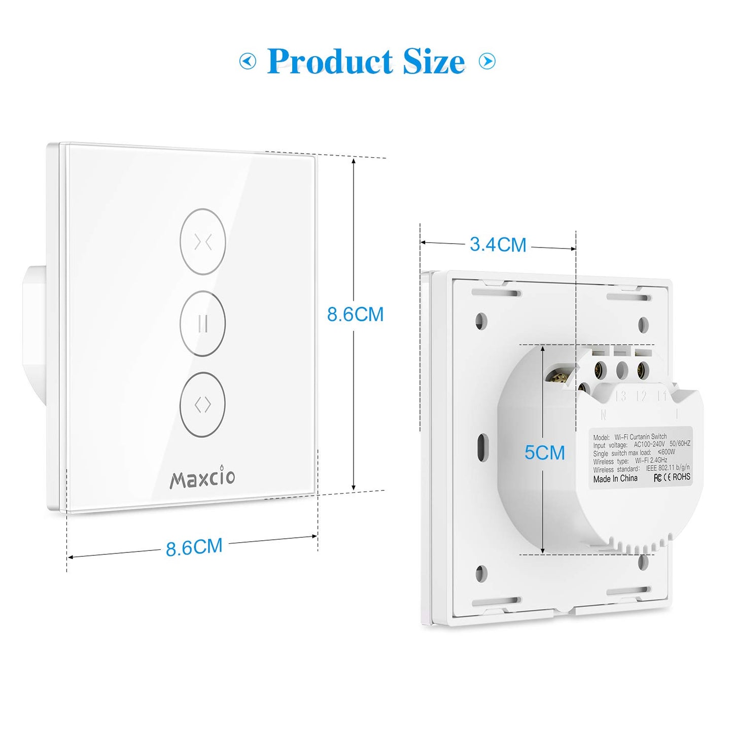 Interruttore Wifi per Tapparelle,  Smart Switch per Motori per Tapparelle, Compatibile Con Alexa E Google Home per Controllo Vocale, APP Controllo,Family Share,Timer(2 Packs)