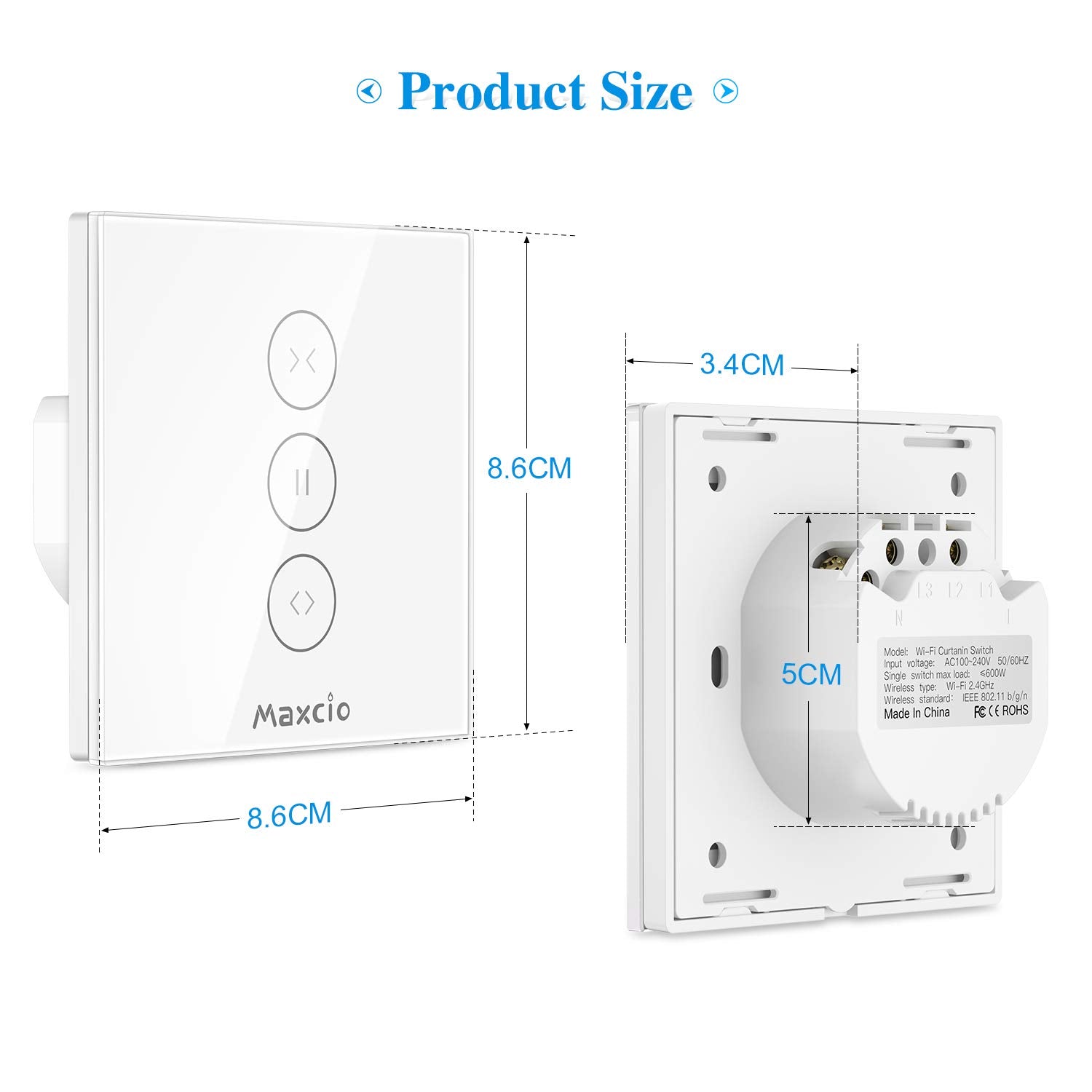 Interruttore Wifi per Tapparelle,  Smart Switch per Motori per Tapparelle, Compatibile Con Alexa E Google Home per Controllo Vocale, APP Controllo,Family Share,Timer(2 Packs)