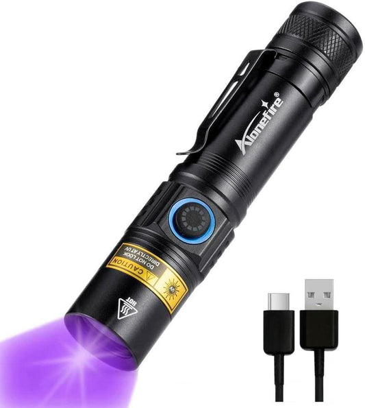 SV38 5W 365Nm Torcia UV LED Professionale Ricaricabile USB Tipo C Ultravioletti Luce Nera Rileva Urina per Resina, Pesca, Fluorescina, Scorpioni, Colla, Minerali Con Batteria Litio