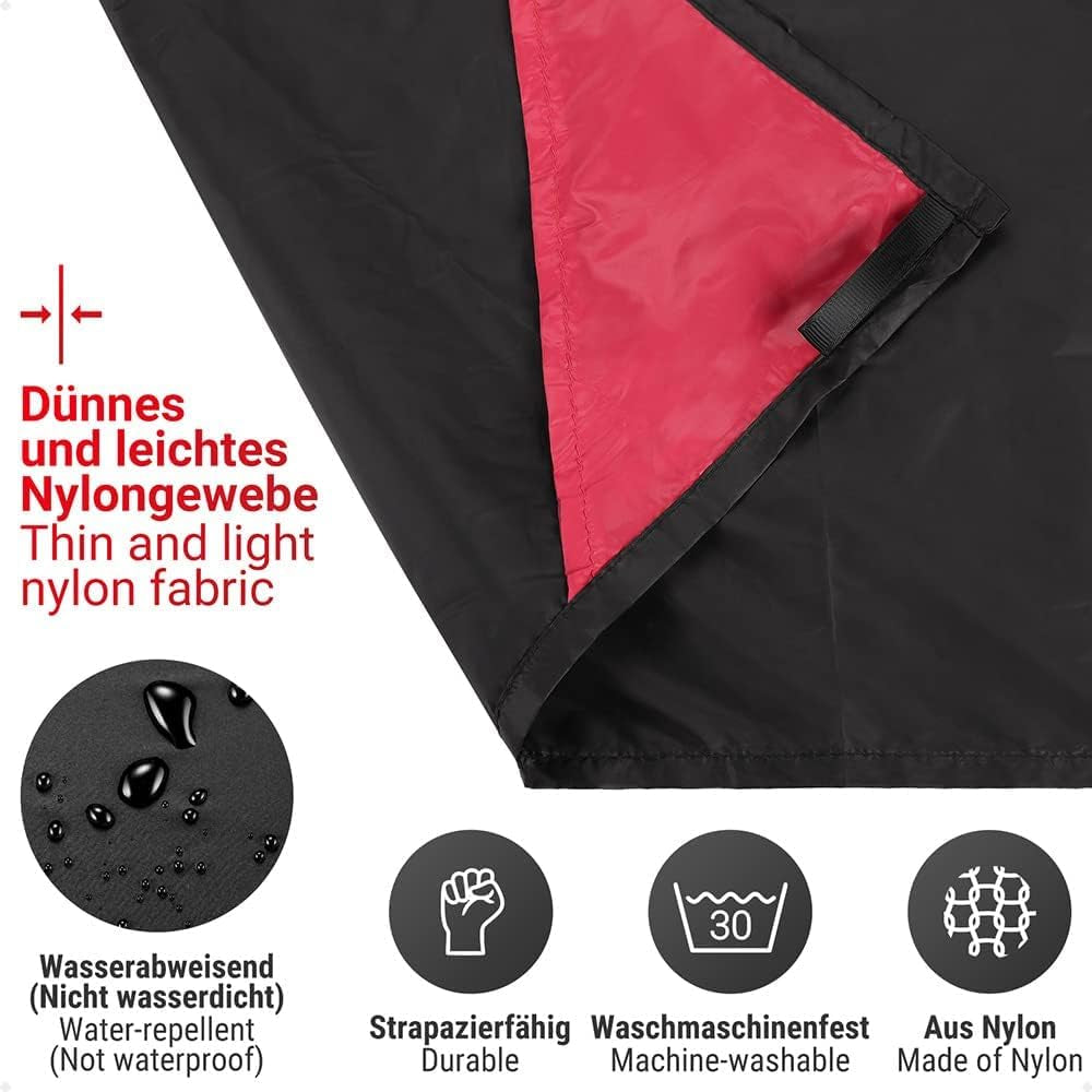 Coperta Da Spiaggia Portatile 210 X 200 Cm Tappetino Da Picnic Pocket Portatile Coperta Da Picnic Con Moschettone Tappetino Da Spiaggia per Campeggio, Trekking, Montagna, Viaggi (Nero)