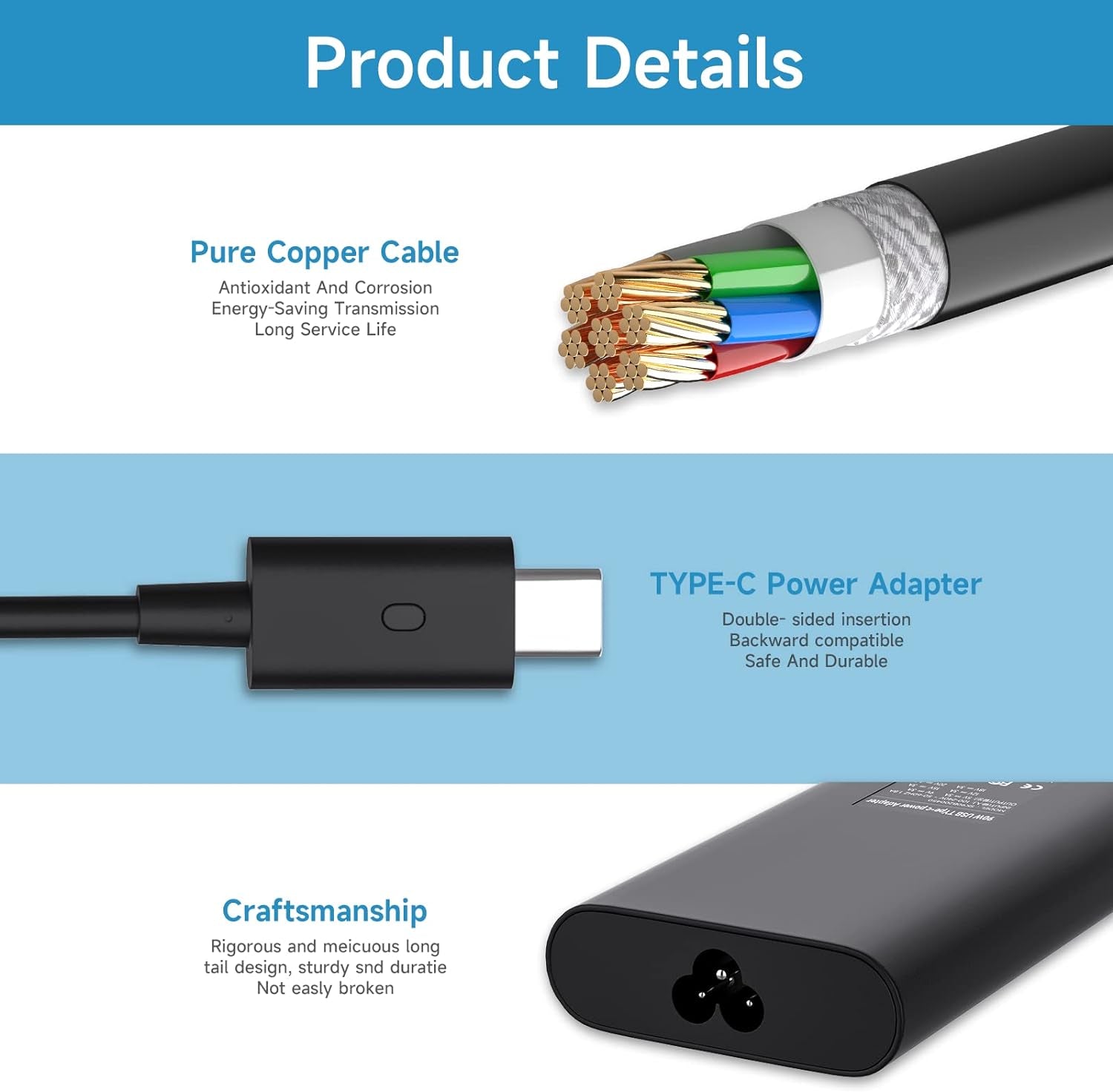 90W USB C Alimentatore Caricatore per Dell Latitude 5420 5430 5300 5400 5480 5490 5580 5590 5330 5440 7440 7300 7400 7280 7390 2In1 Xps 13 15 17 LA90PM170 DA90PM170 Caricabatterie Adattatore Charger