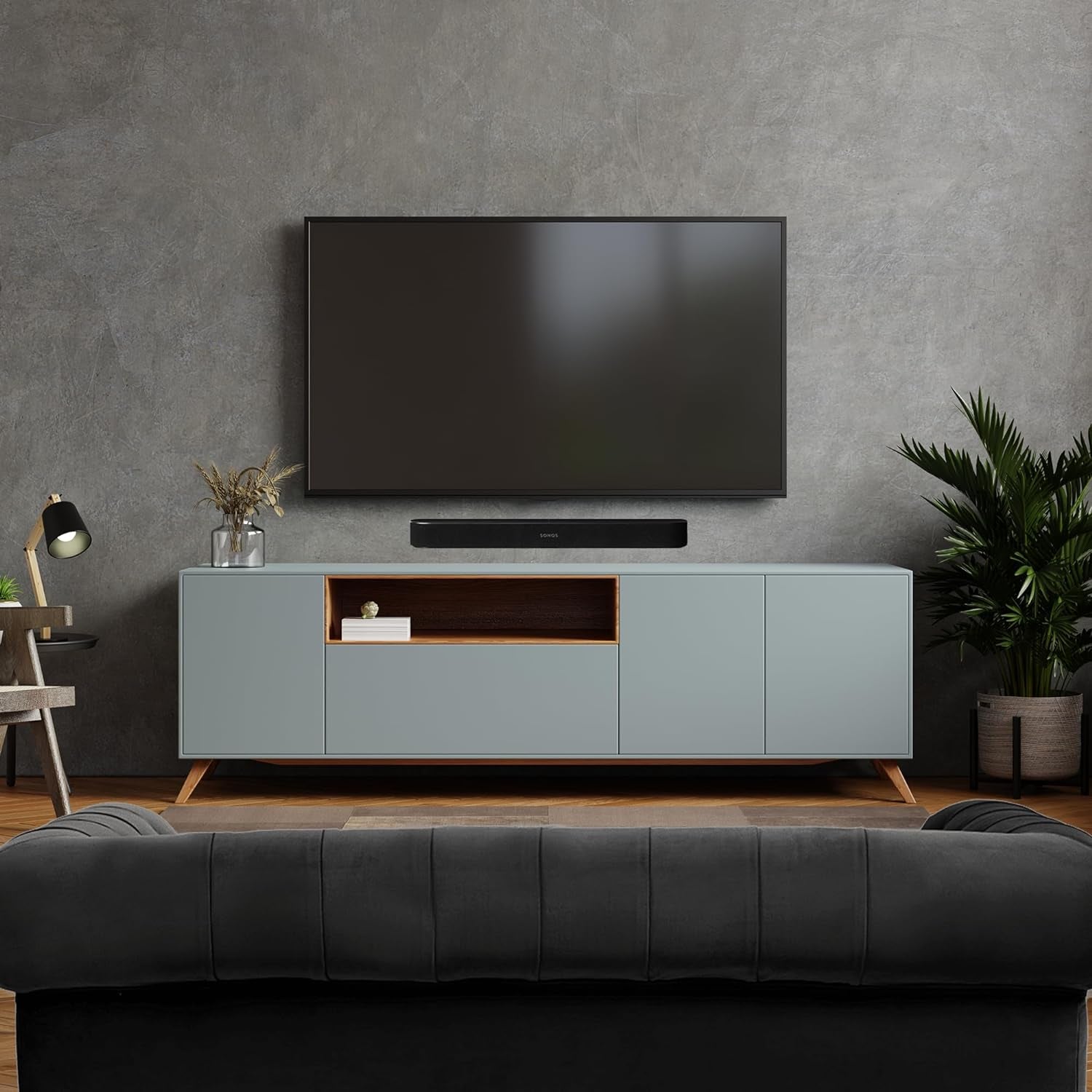 Supporto per Soundbar per Sonos Beam Compatibile Con La Soundbar Sonos Beam Di Prima E Seconda Generazione, Include Tutto L'Hardware Di Montaggio Necessario, Staffa Di Montaggio, Nero