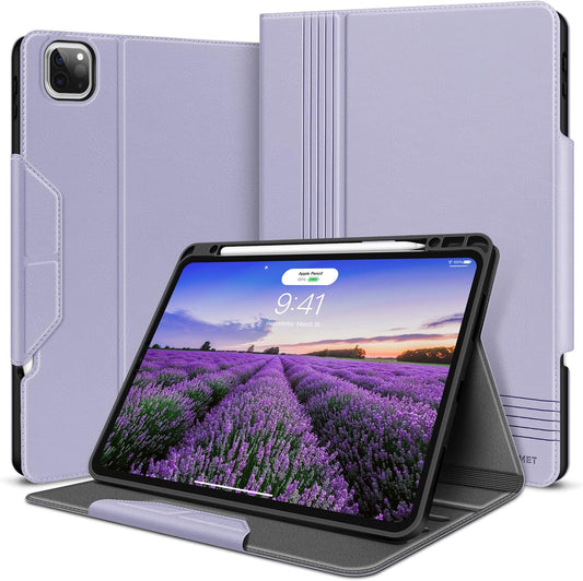 HOLIMET Custodia per Ipad Pro 12.9 2022 6 Generazione, 2022/2021/2020 (6A/5A/4A Gen) Ultra Smart Cover Con Pencil Holder per Pencil 2, Auto Svegliati/Sonno Case per Ipad Pro 12.9 Pollici - Viola