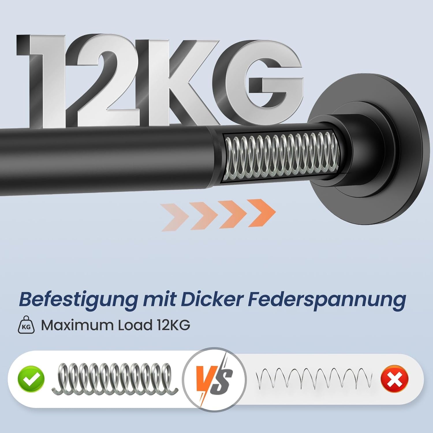 Asta per Tenda Da Doccia in Acciaio Inox, Non Necessita Di Forature E Ruggine, Regolabile, Colore Nero, Telescopica, per Bagno, Finestre O Porte (74-138 Cm)