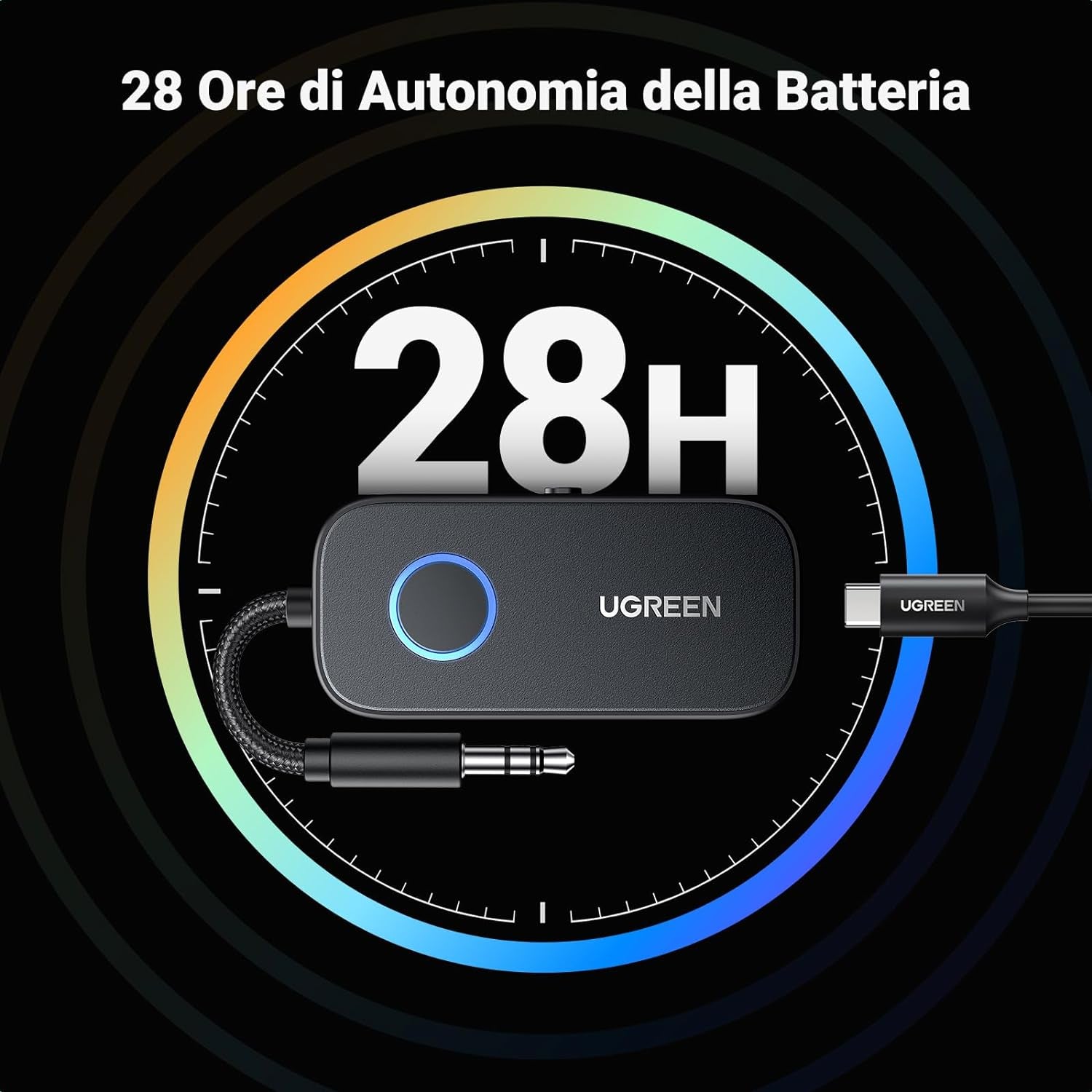 Adattatore Bluetooth 5.2 Trasmettitore E Ricevitore 2 in 1 Audio Bluetooth Con Microfono Integrato Trasmettitore Ricevitore Jack Bluetooth per Auto Altoparlanti TV Cuffie