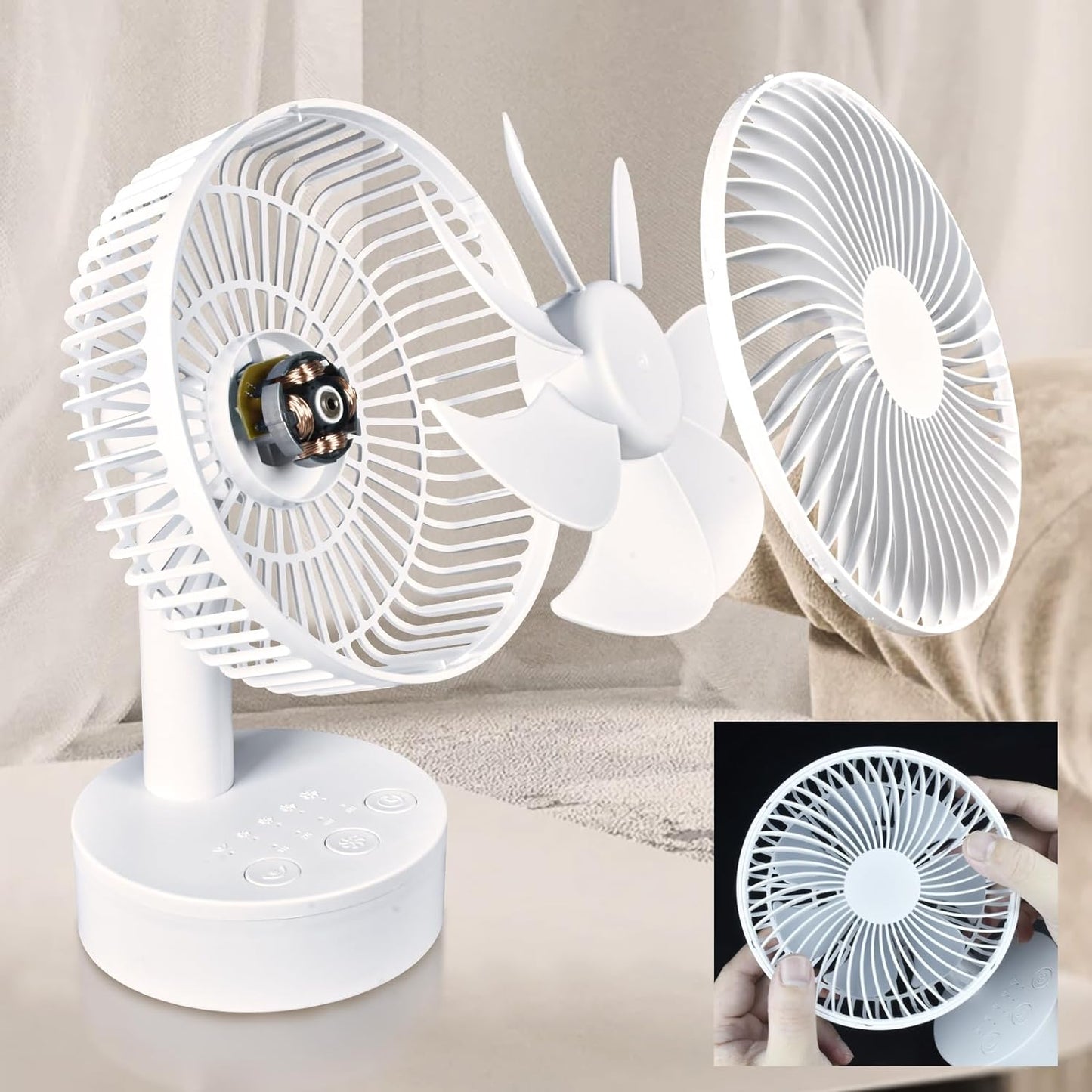 Ventilatore Da Scrivania USB, Oscillazione Automatica, Quattro Livelli Di Velocità Del Vento, Funzione Timer, Funzione Di Oscillazione Verso L'Alto, Il Basso, a Sinistra E a Destra