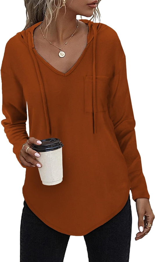Felpa Con Cappuccio Da Donna, Leggera, Con Cappuccio, Con Tasche, per L'Autunno
