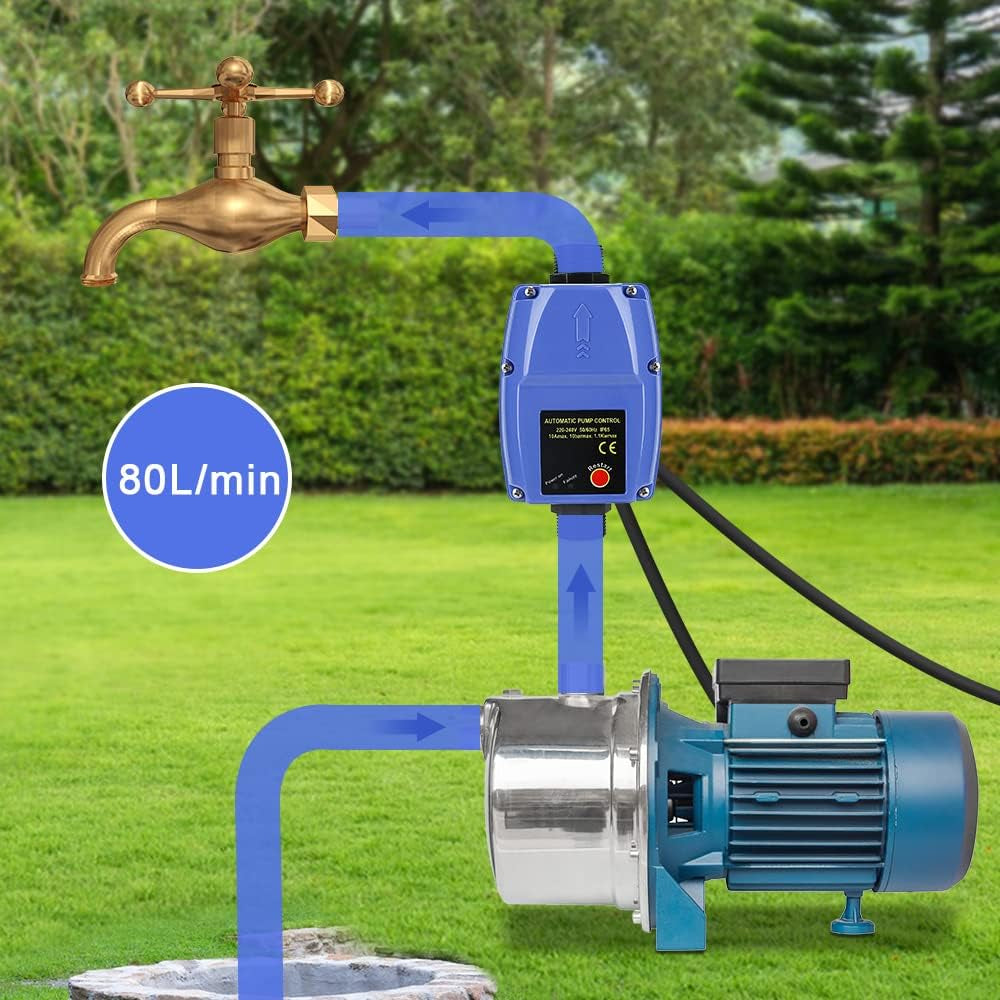 Interruttore Elettronico a Pressione Con Manometro E Cavo, Controllo Della Pompa, Potenza Massima 10 Bar, Pompa Sommergibile, Pompa per Fontana Profonda E Pompa Da Giardino
