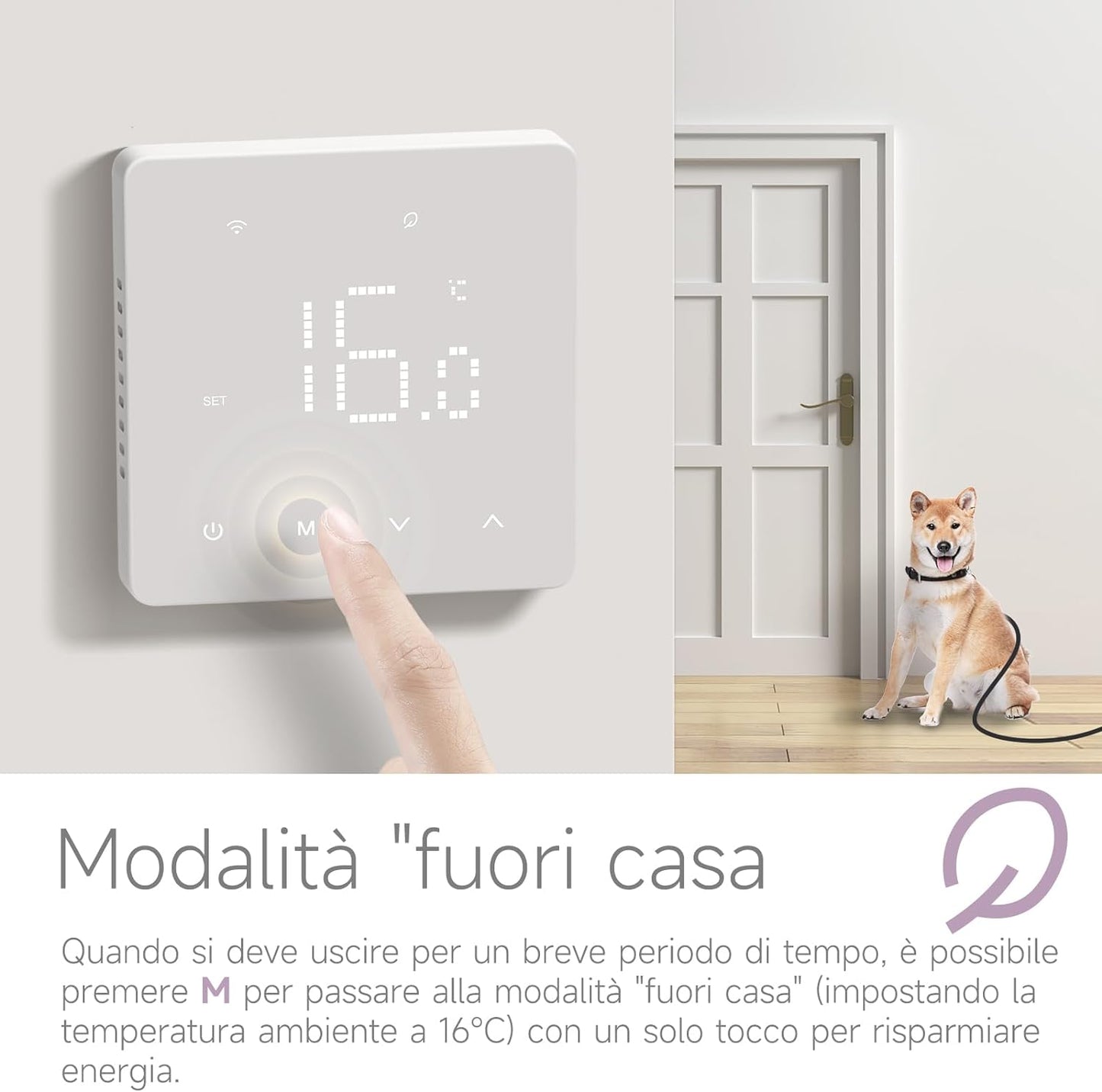 Termostato Wifi per Caldaia,Termostato Con Alexa Controllo Vocale,Termostato Tuya Programmabile Settimanale Intelligente, Termostato Domestica Inteligente TGM-50WPB 3A