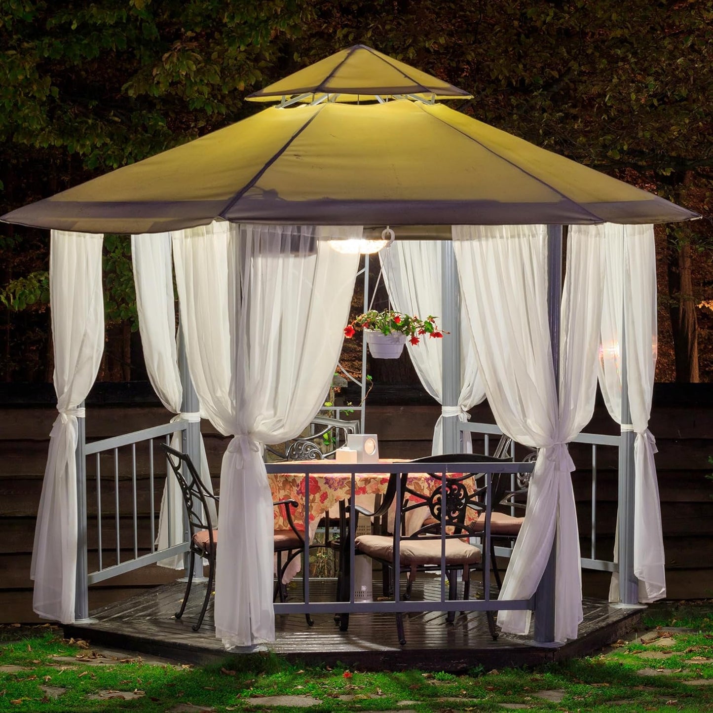 Tende per Esterni Impermeabile 140X214 CM Bianche Con Occhielli 2 Pannelli, Tende Da Esterno in Voile Semi-Trasparenti per Giardino, Balcone E Gazebo